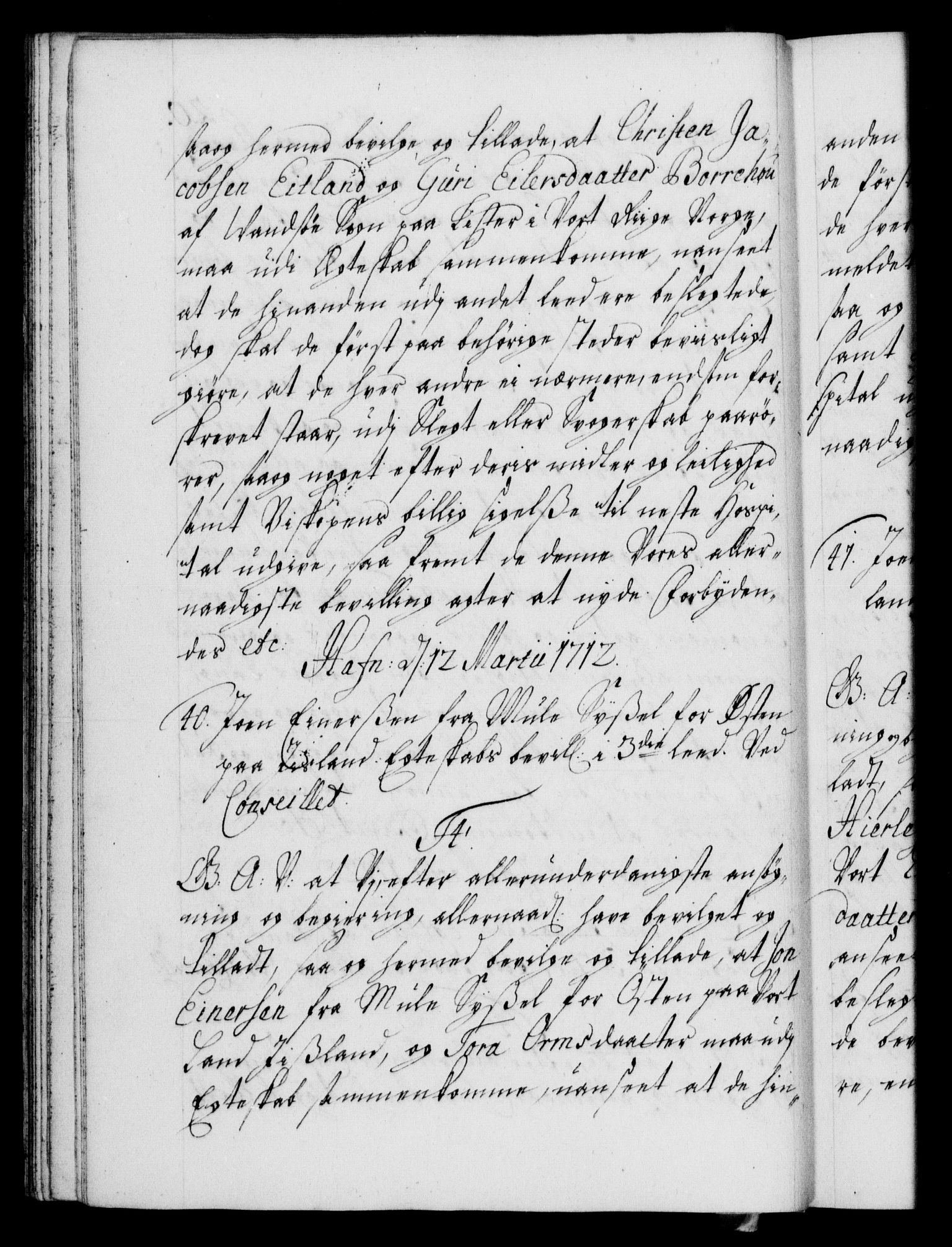 Danske Kanselli 1572-1799, RA/EA-3023/F/Fc/Fca/Fcaa/L0021: Norske registre, 1712-1715, p. 20b