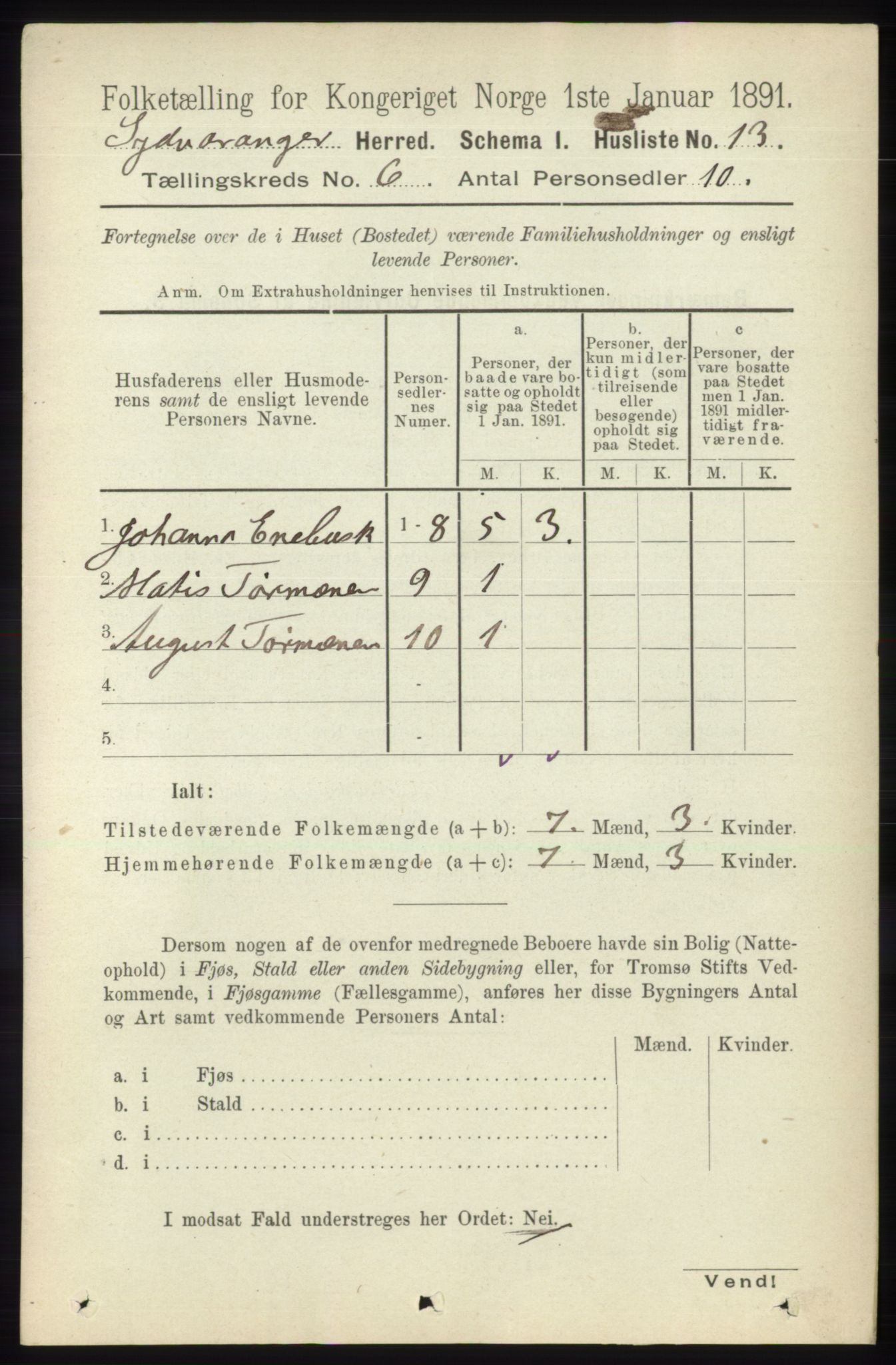 RA, 1891 census for 2030 Sør-Varanger, 1891, p. 1862