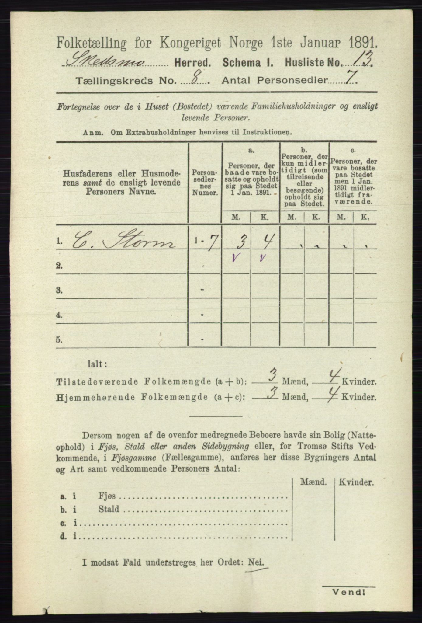RA, 1891 census for 0231 Skedsmo, 1891, p. 3824