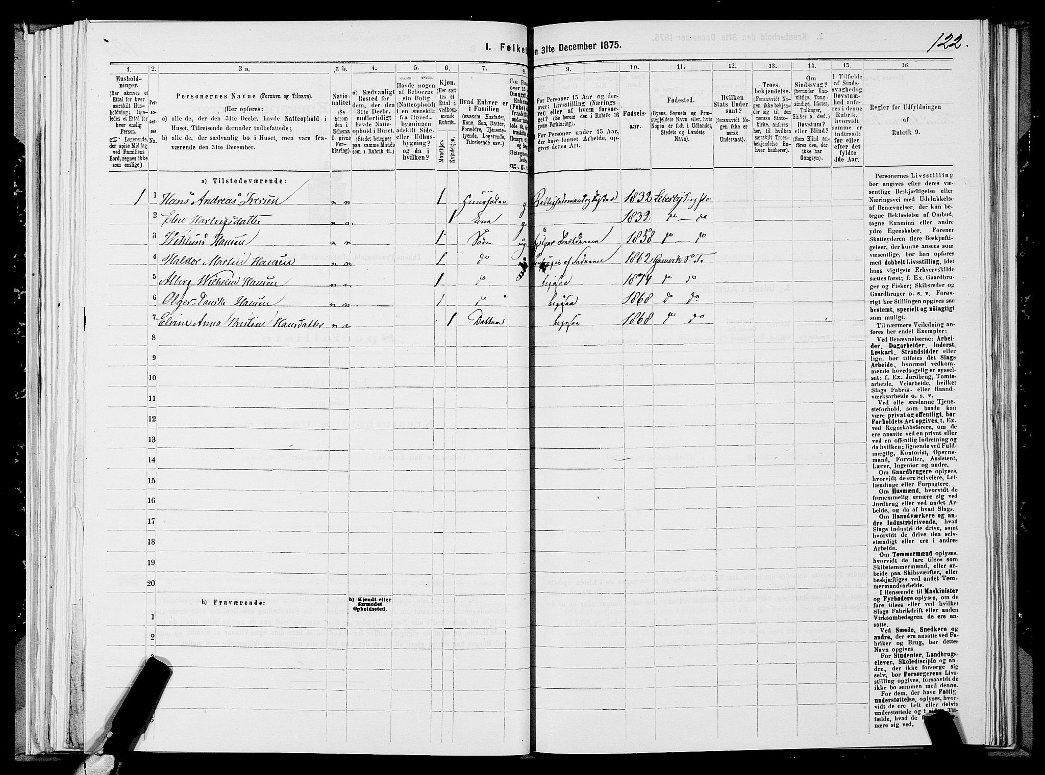 SATØ, 1875 census for 2025P Tana, 1875, p. 3122