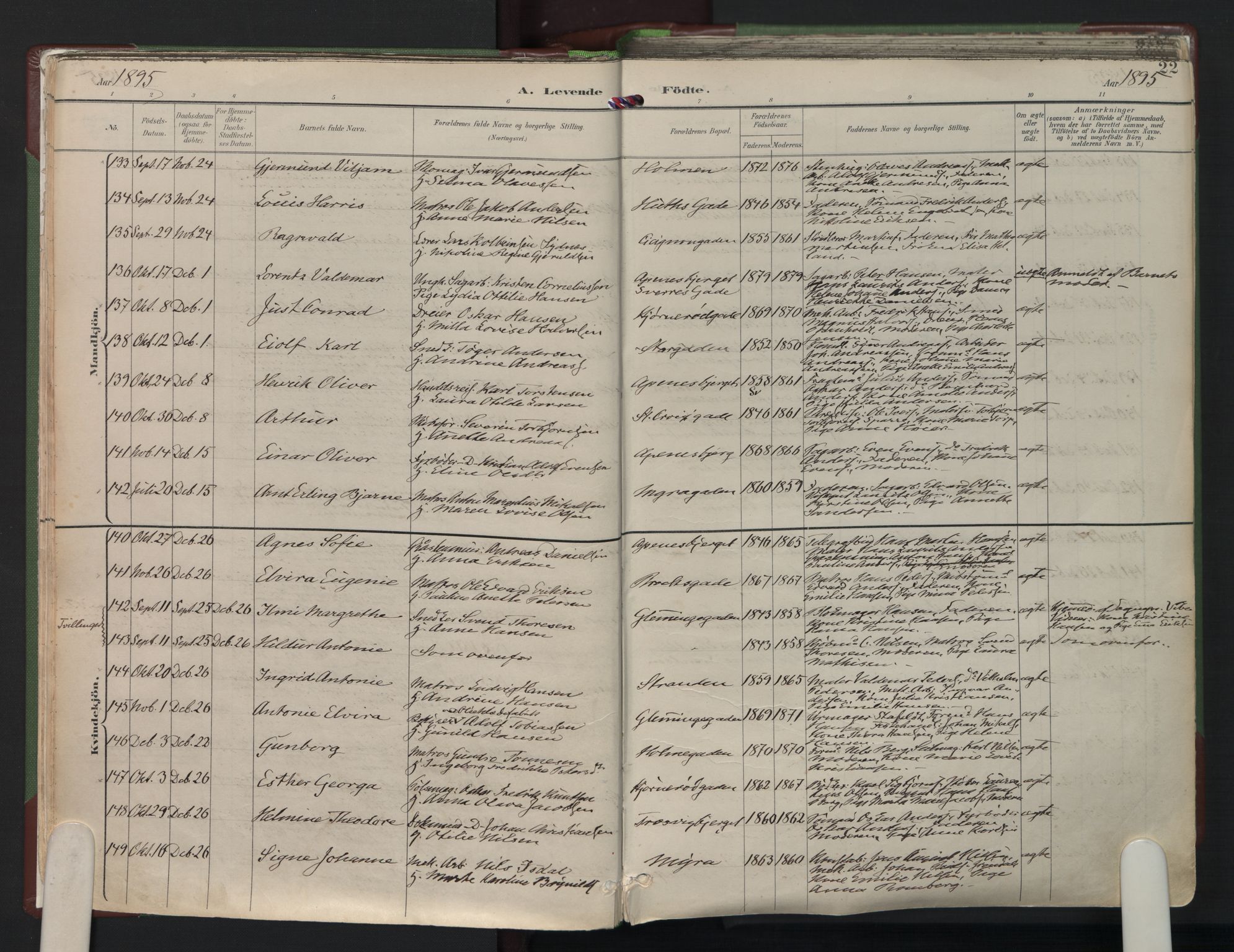 Fredrikstad domkirkes prestekontor Kirkebøker, AV/SAO-A-10906/F/Fa/L0006: Parish register (official) no. I 6, 1894-1914, p. 22