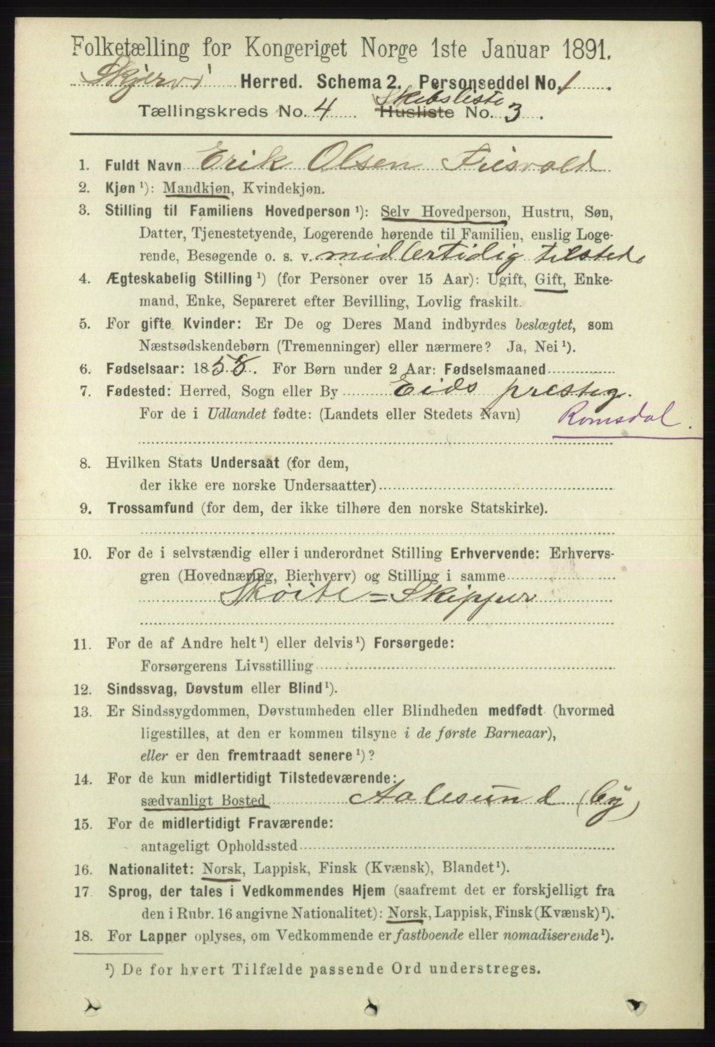 RA, 1891 census for 1941 Skjervøy, 1891, p. 2882