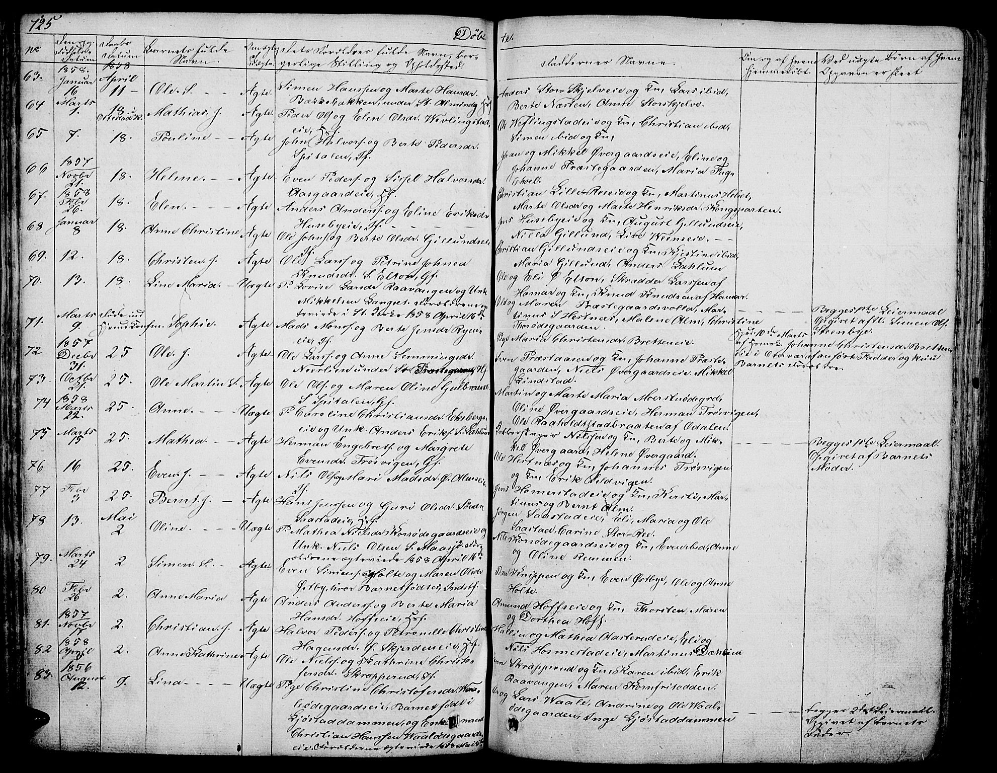 Stange prestekontor, AV/SAH-PREST-002/L/L0003: Parish register (copy) no. 3, 1840-1864, p. 125