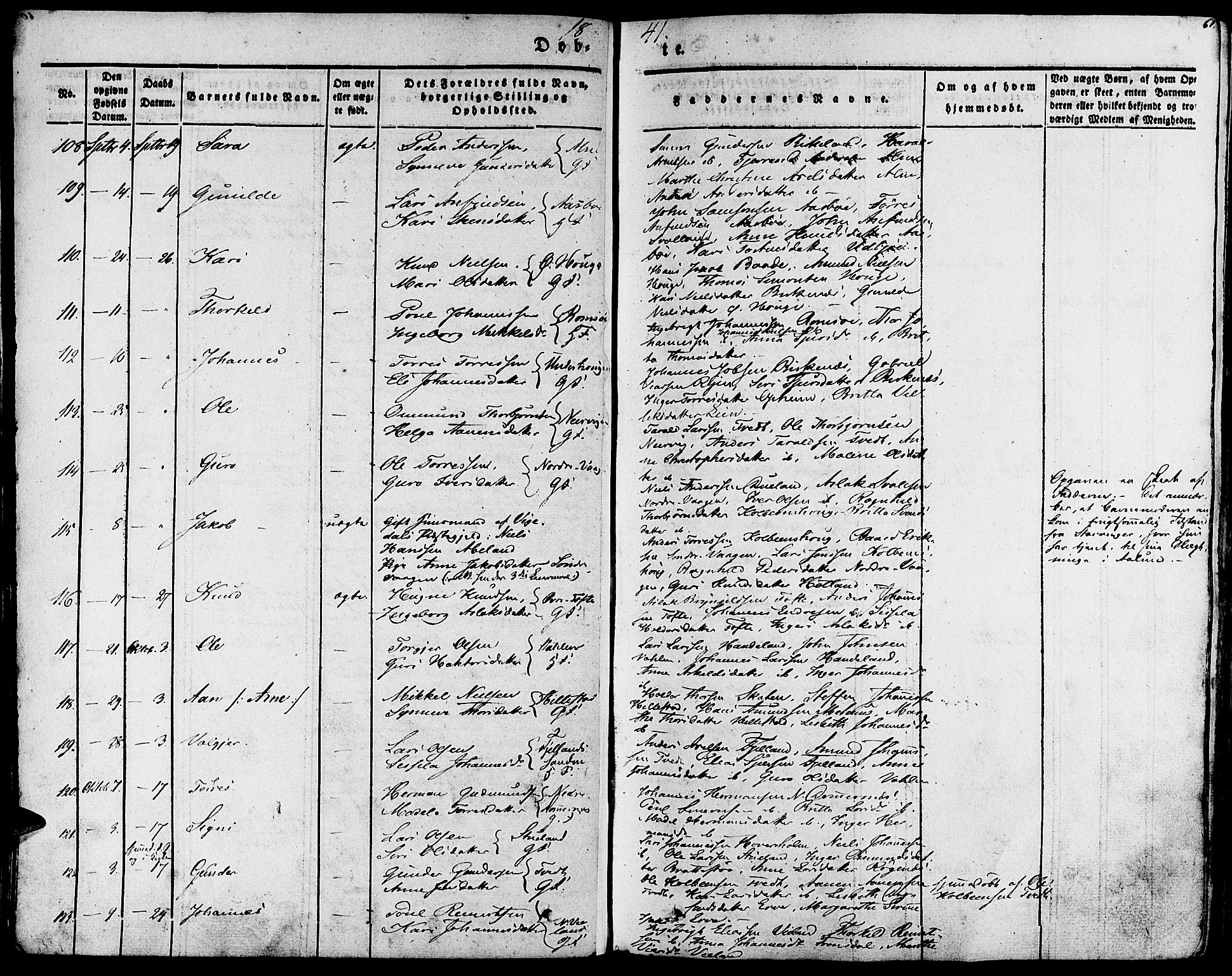 Fjelberg sokneprestembete, AV/SAB-A-75201/H/Haa: Parish register (official) no. A 6, 1835-1851, p. 61