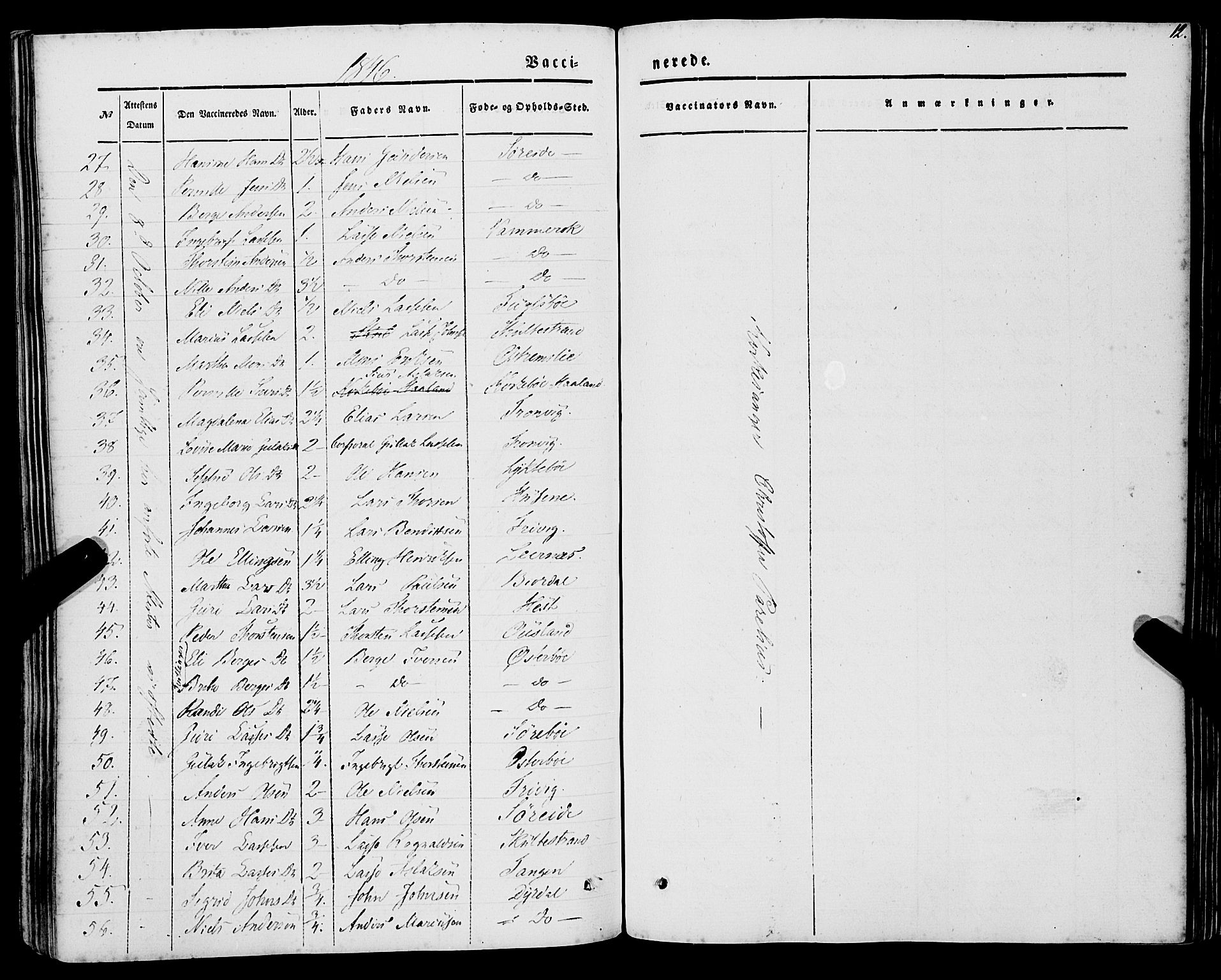 Lavik sokneprestembete, AV/SAB-A-80901: Parish register (official) no. A 3, 1843-1863, p. 12