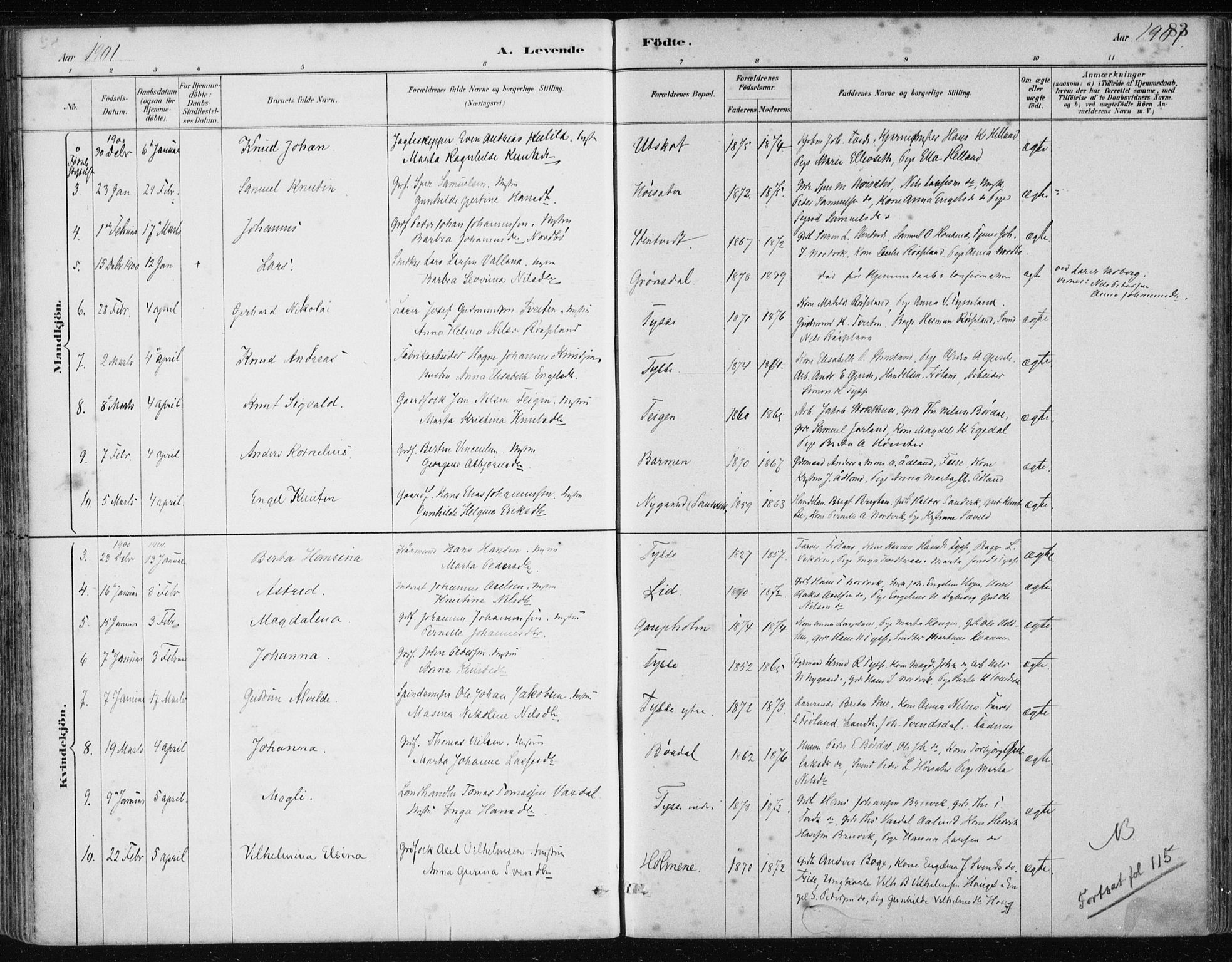 Samnanger Sokneprestembete, SAB/A-77501/H/Haa: Parish register (official) no. A 1, 1885-1901, p. 83
