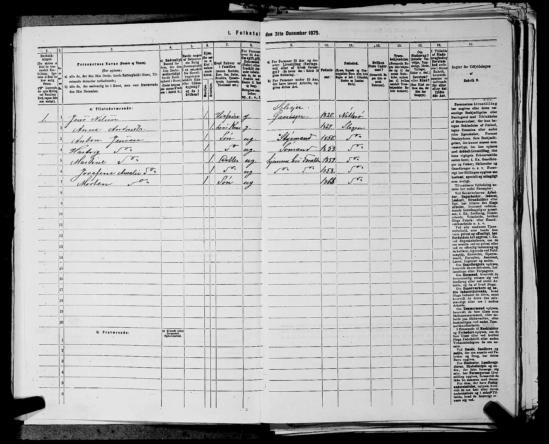 SAKO, 1875 census for 0721P Sem, 1875, p. 1140