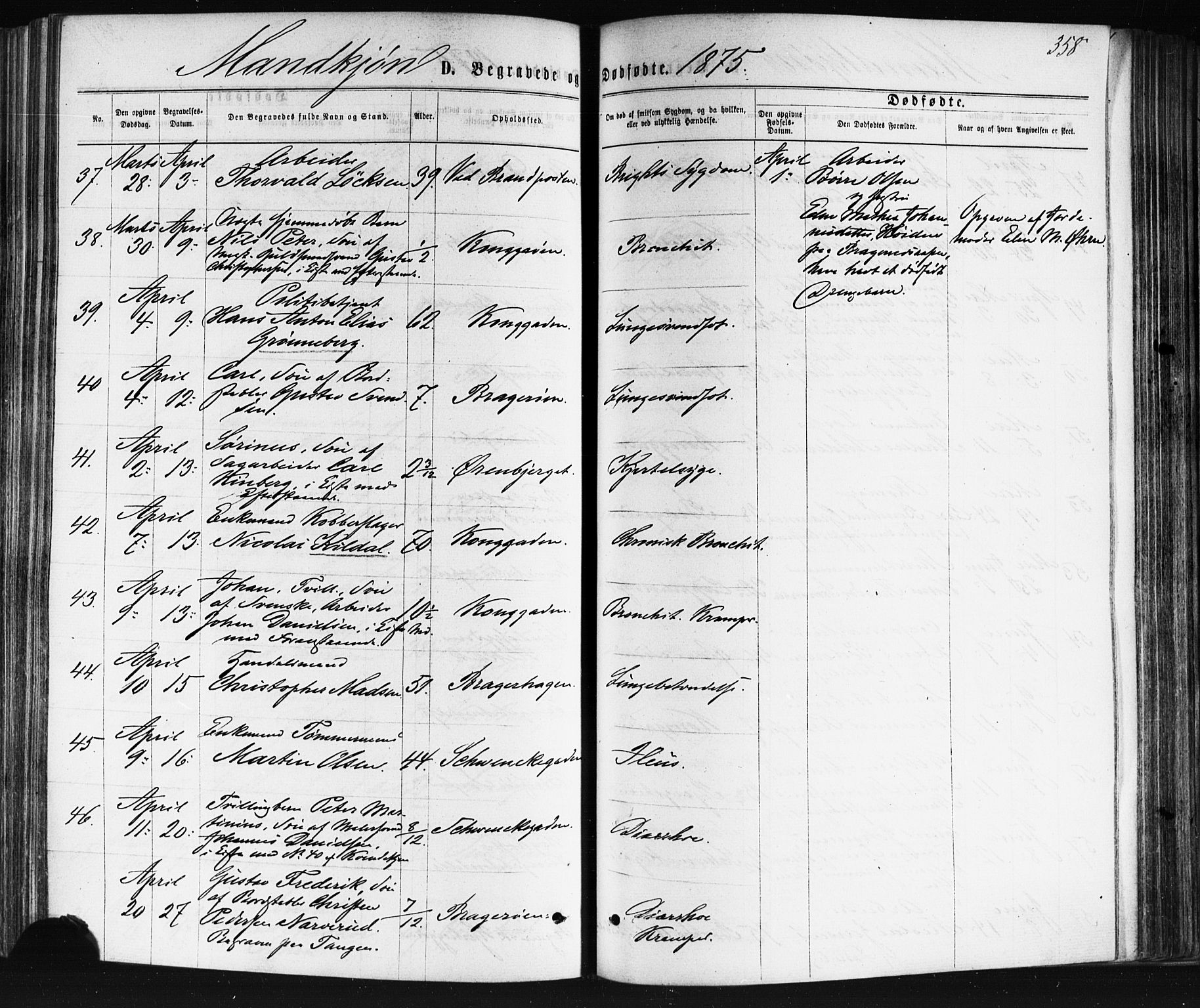 Bragernes kirkebøker, SAKO/A-6/F/Fb/L0004: Parish register (official) no. II 4, 1869-1875, p. 358