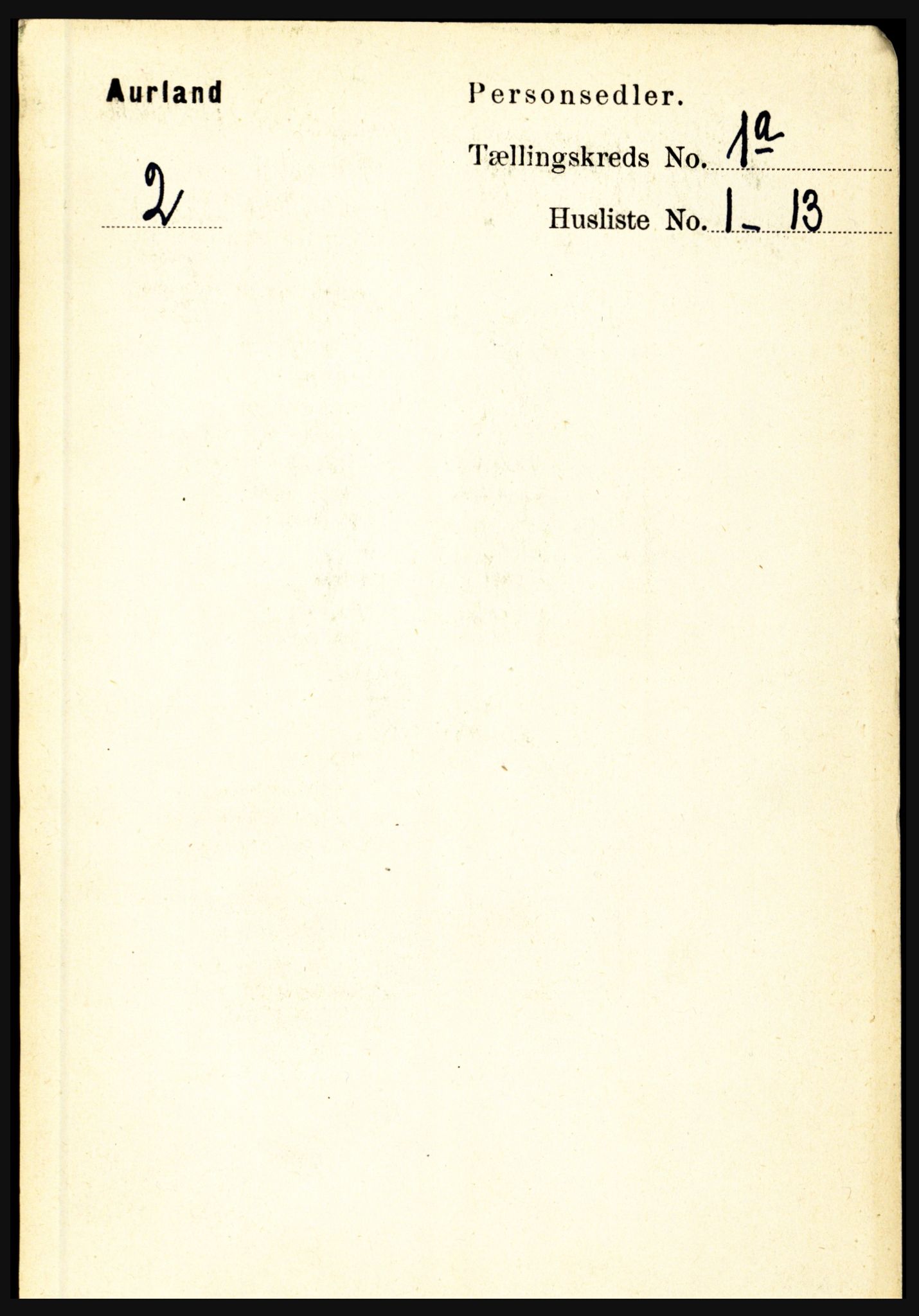 RA, 1891 census for 1421 Aurland, 1891, p. 34
