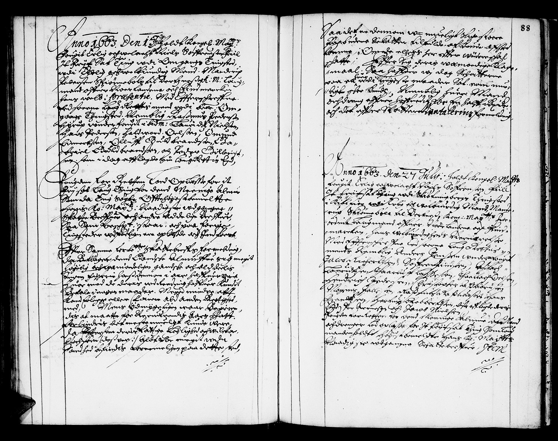 Finnmark sorenskriveri, AV/SATØ-S-0053/F/Fa/L0009: Justisprotokoller, 1654-1663, p. 87b-88a