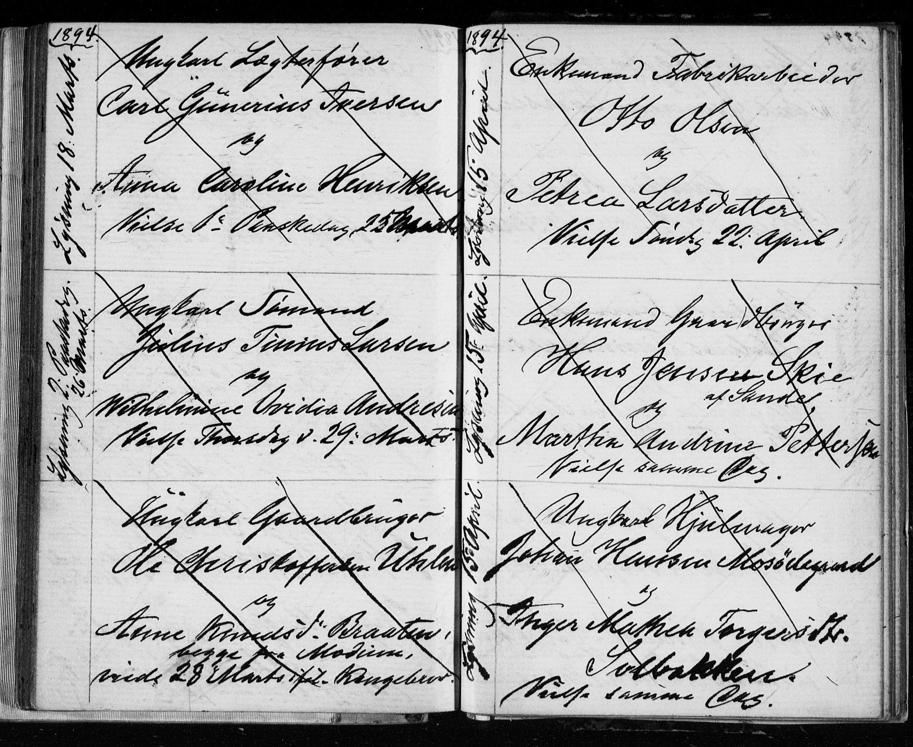 Bragernes kirkebøker, AV/SAKO-A-6/H/Ha/L0006: Banns register no. 6, 1873-1896