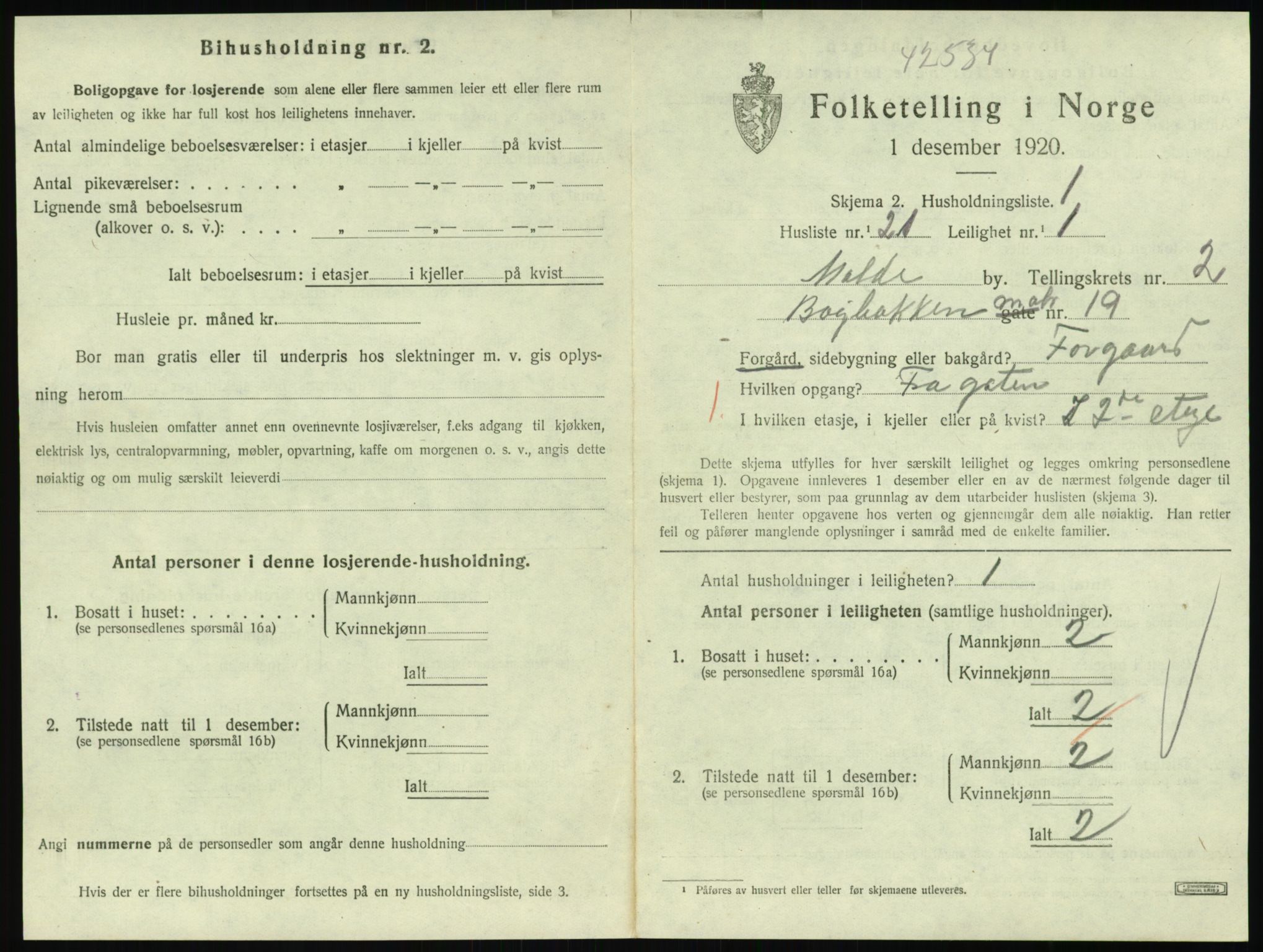 SAT, 1920 census for Molde, 1920, p. 1017