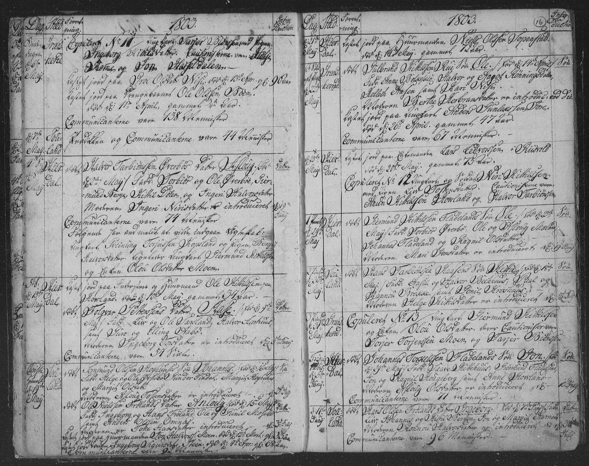 Hjartdal kirkebøker, AV/SAKO-A-270/F/Fa/L0006: Parish register (official) no. I 6, 1801-1814, p. 16