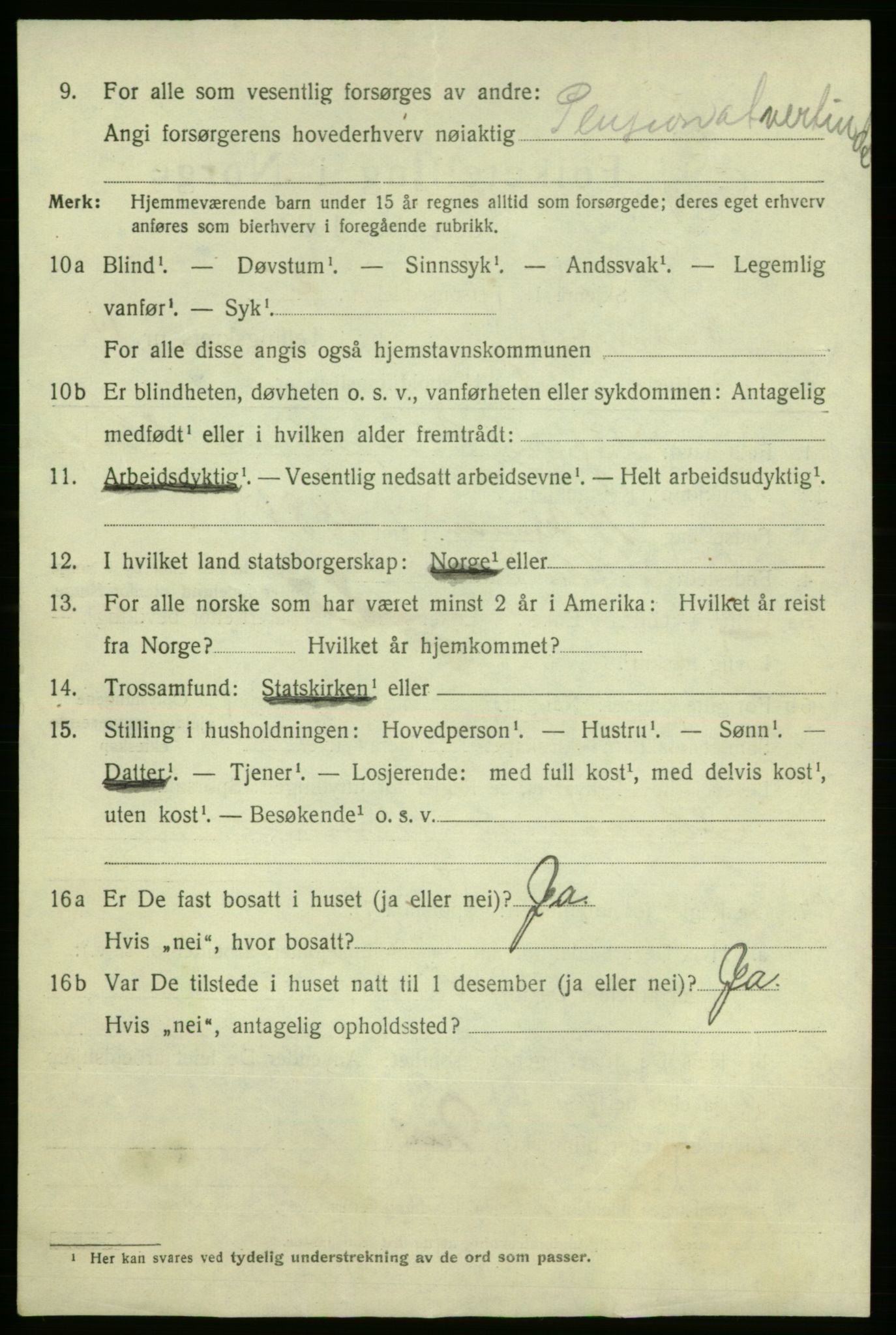 SAO, 1920 census for Fredrikshald, 1920, p. 22166