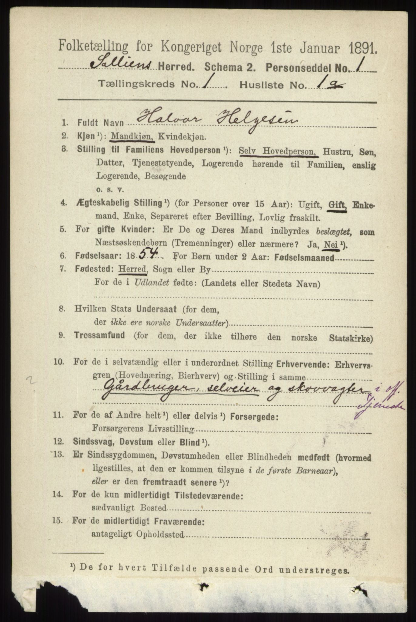 RA, 1891 census for 0431 Sollia, 1891, p. 93