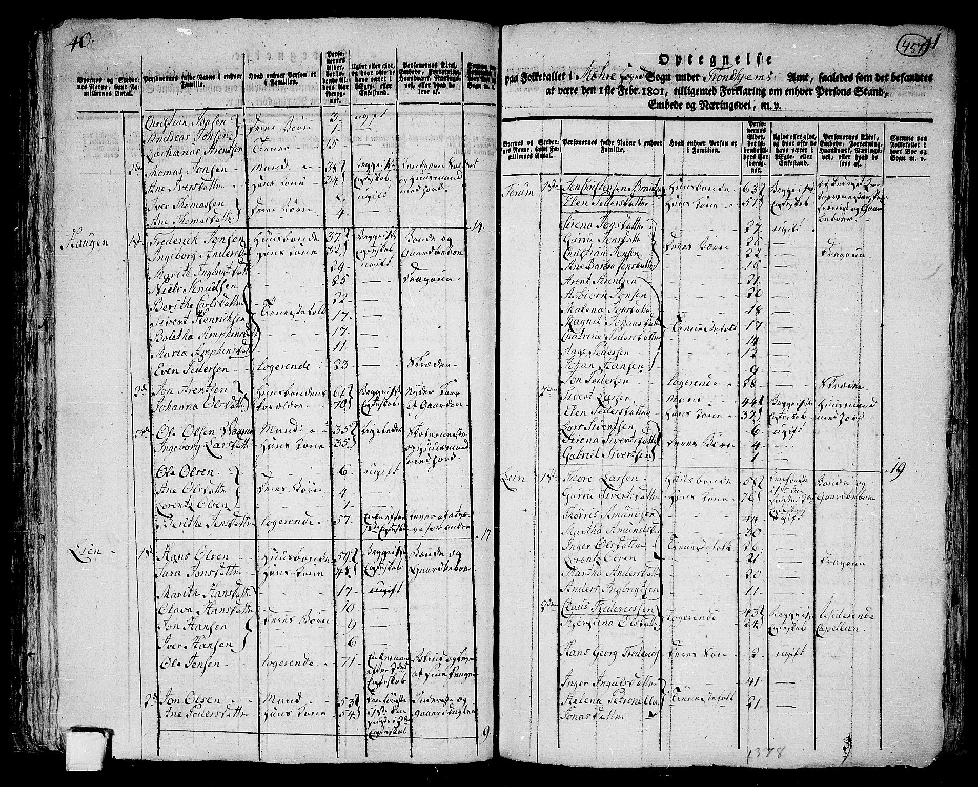 RA, 1801 census for 1731P Sparbu, 1801, p. 456b-457a