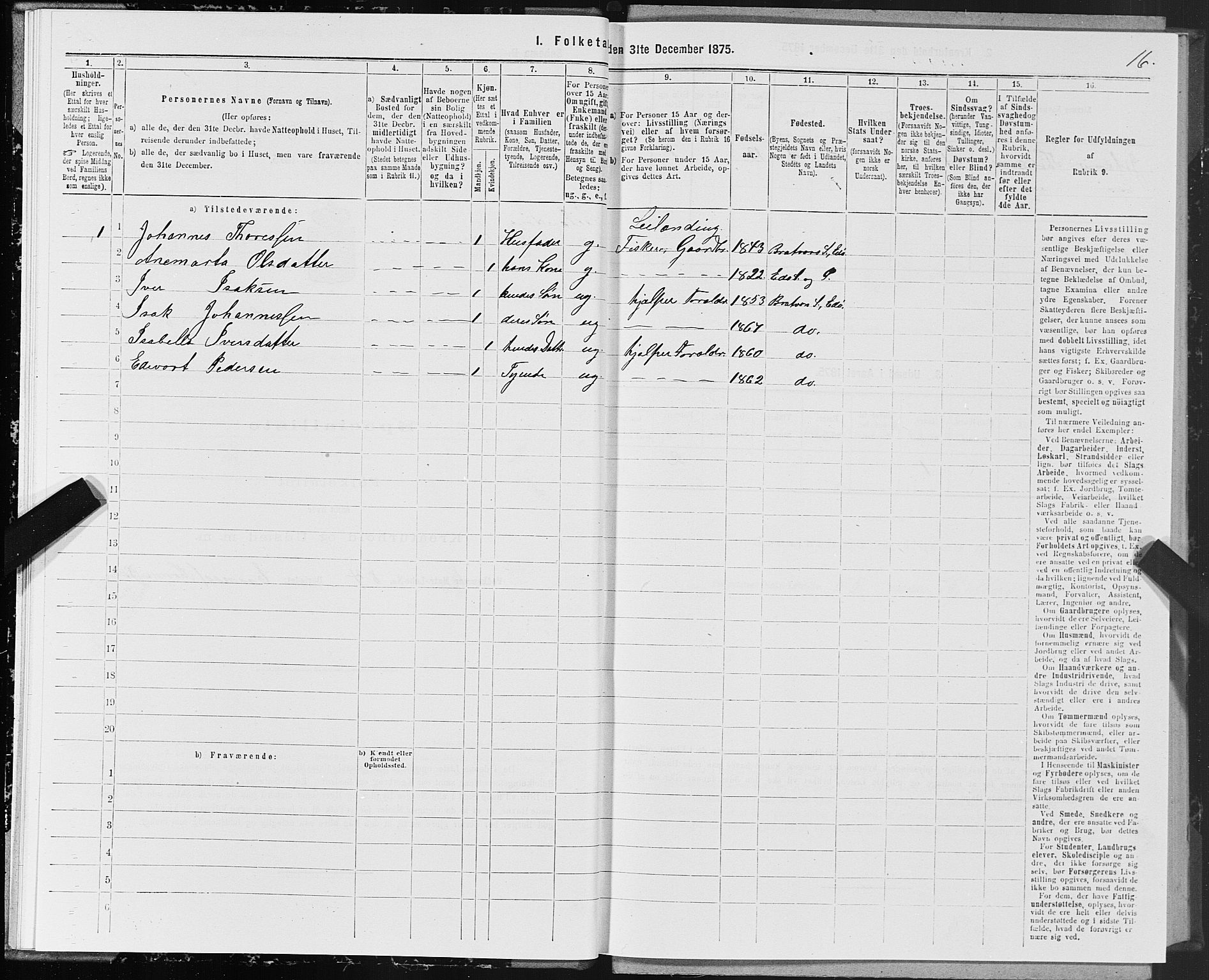 SAT, 1875 census for 1573P Edøy, 1875, p. 3016