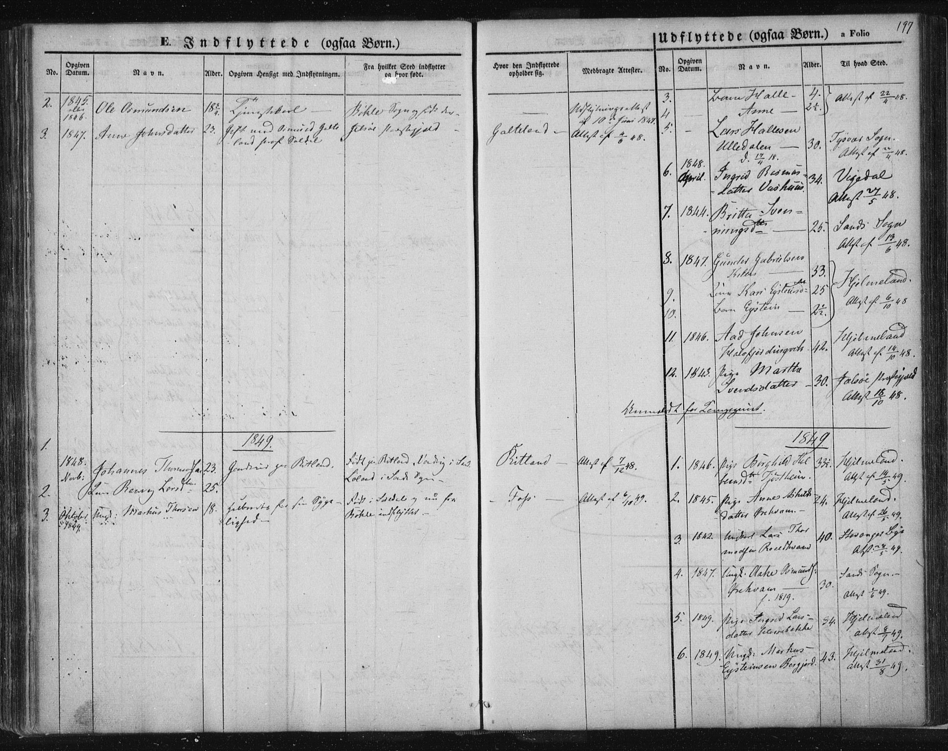 Suldal sokneprestkontor, SAST/A-101845/01/IV/L0008: Parish register (official) no. A 8, 1836-1853, p. 197