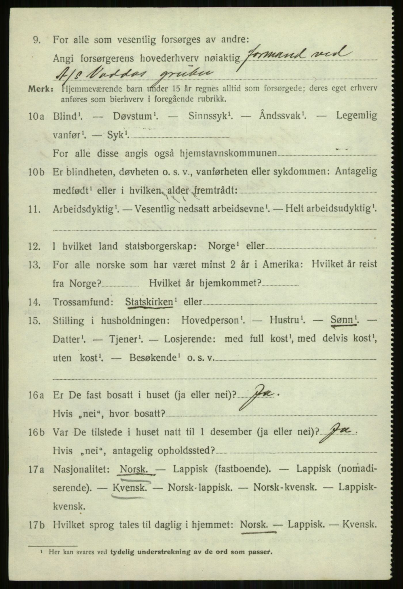 SATØ, 1920 census for Skjervøy, 1920, p. 2418