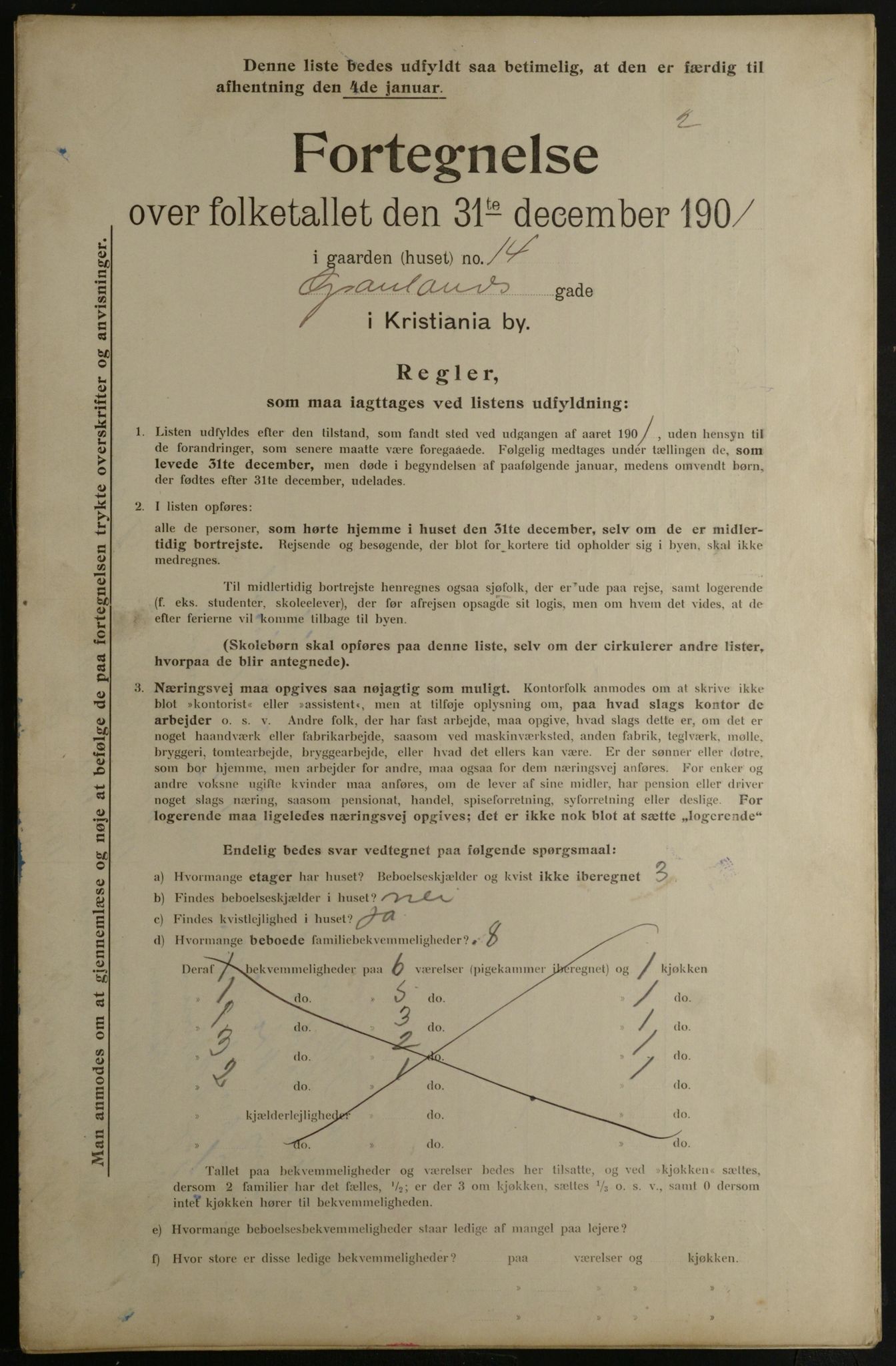 OBA, Municipal Census 1901 for Kristiania, 1901, p. 5071