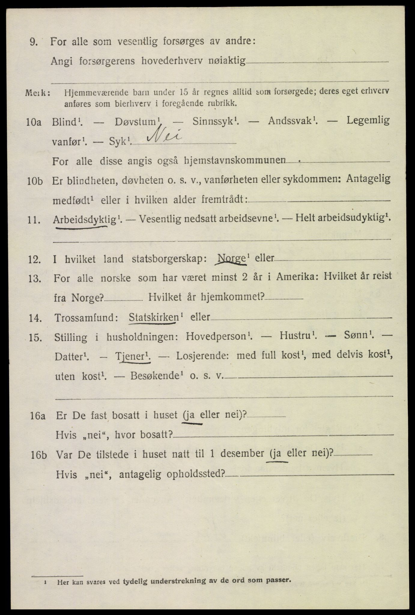 SAH, 1920 census for Vestre Toten, 1920, p. 7589