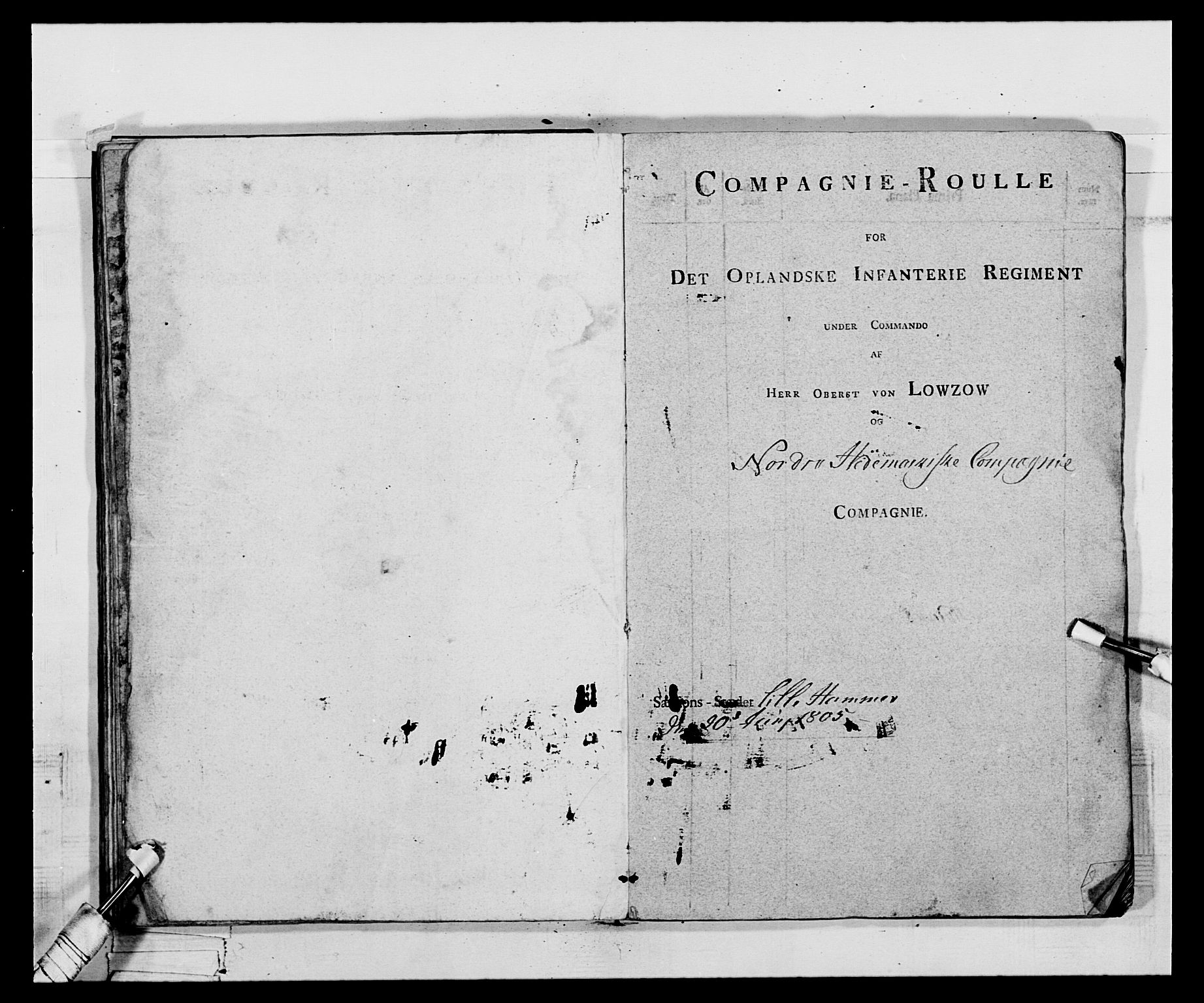 Generalitets- og kommissariatskollegiet, Det kongelige norske kommissariatskollegium, AV/RA-EA-5420/E/Eh/L0068: Opplandske nasjonale infanteriregiment, 1802-1805, p. 438