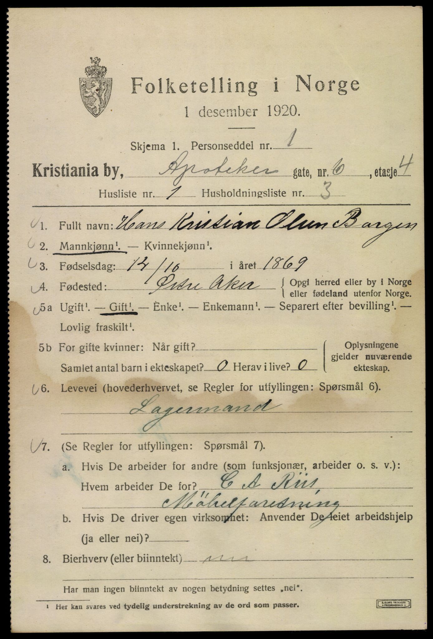 SAO, 1920 census for Kristiania, 1920, p. 141987