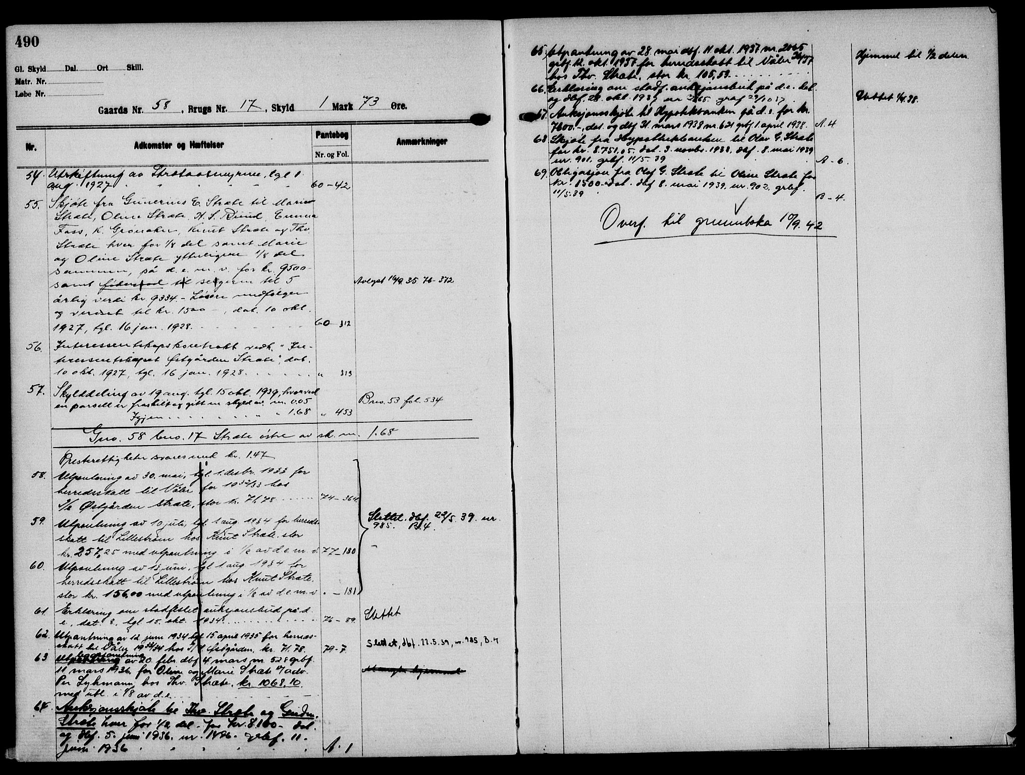 Solør tingrett, AV/SAH-TING-008/H/Ha/Hak/L0004: Mortgage register no. IV, 1900-1935, p. 490