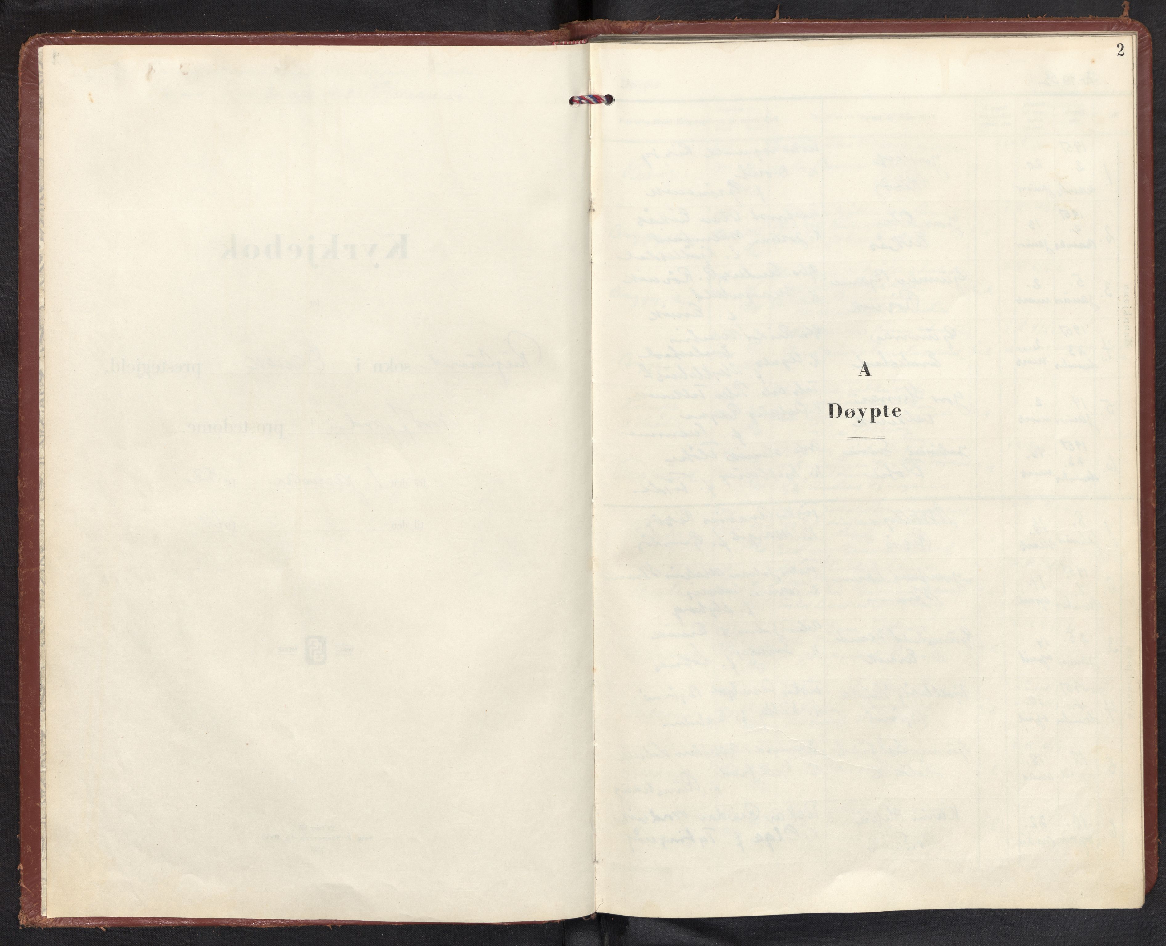 Davik sokneprestembete, AV/SAB-A-79701/H/Haa/Haad/L0004: Parish register (official) no. D 4, 1952-1964, p. 1b-2a