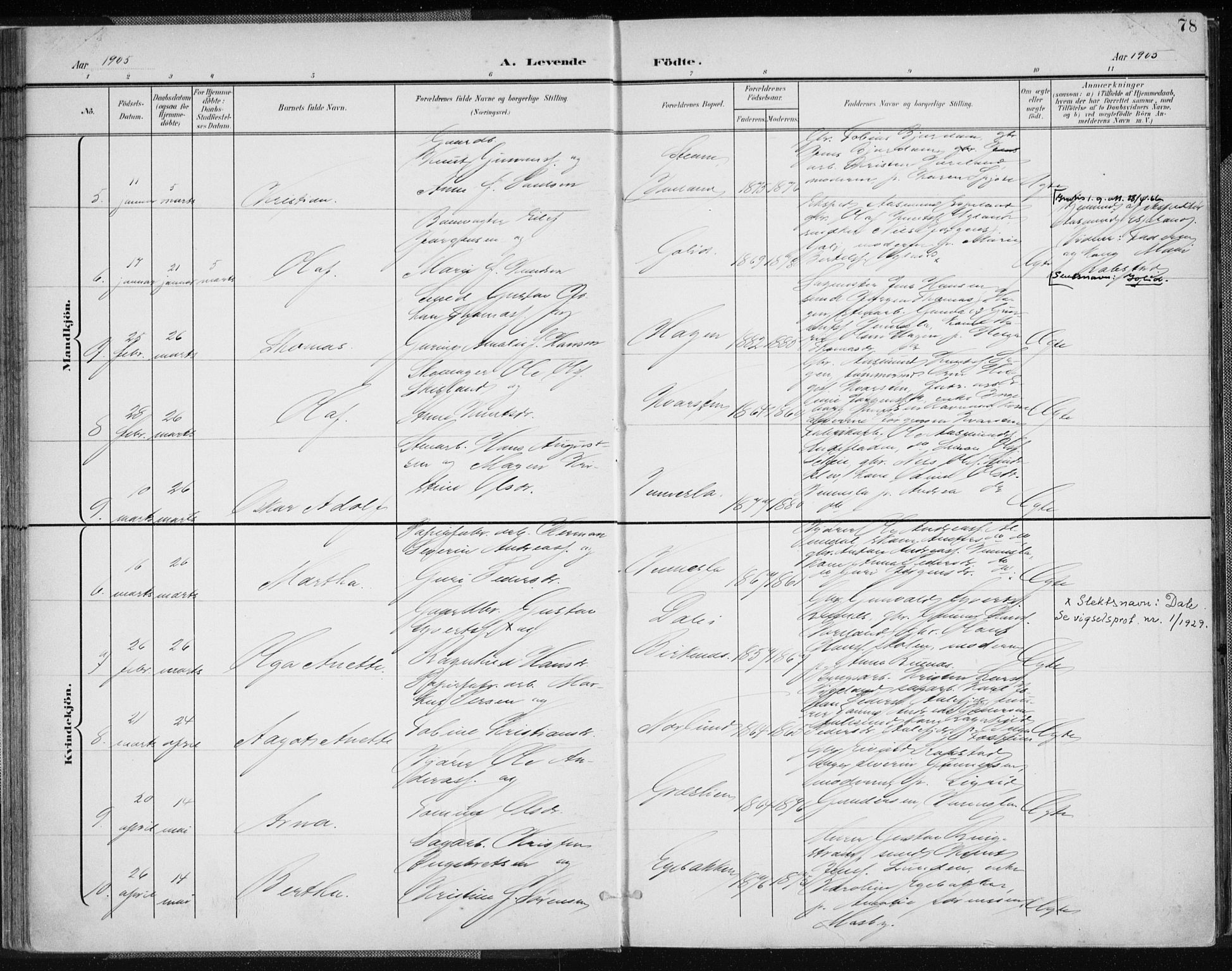Vennesla sokneprestkontor, AV/SAK-1111-0045/Fa/Fab/L0005: Parish register (official) no. A 5, 1897-1909, p. 78