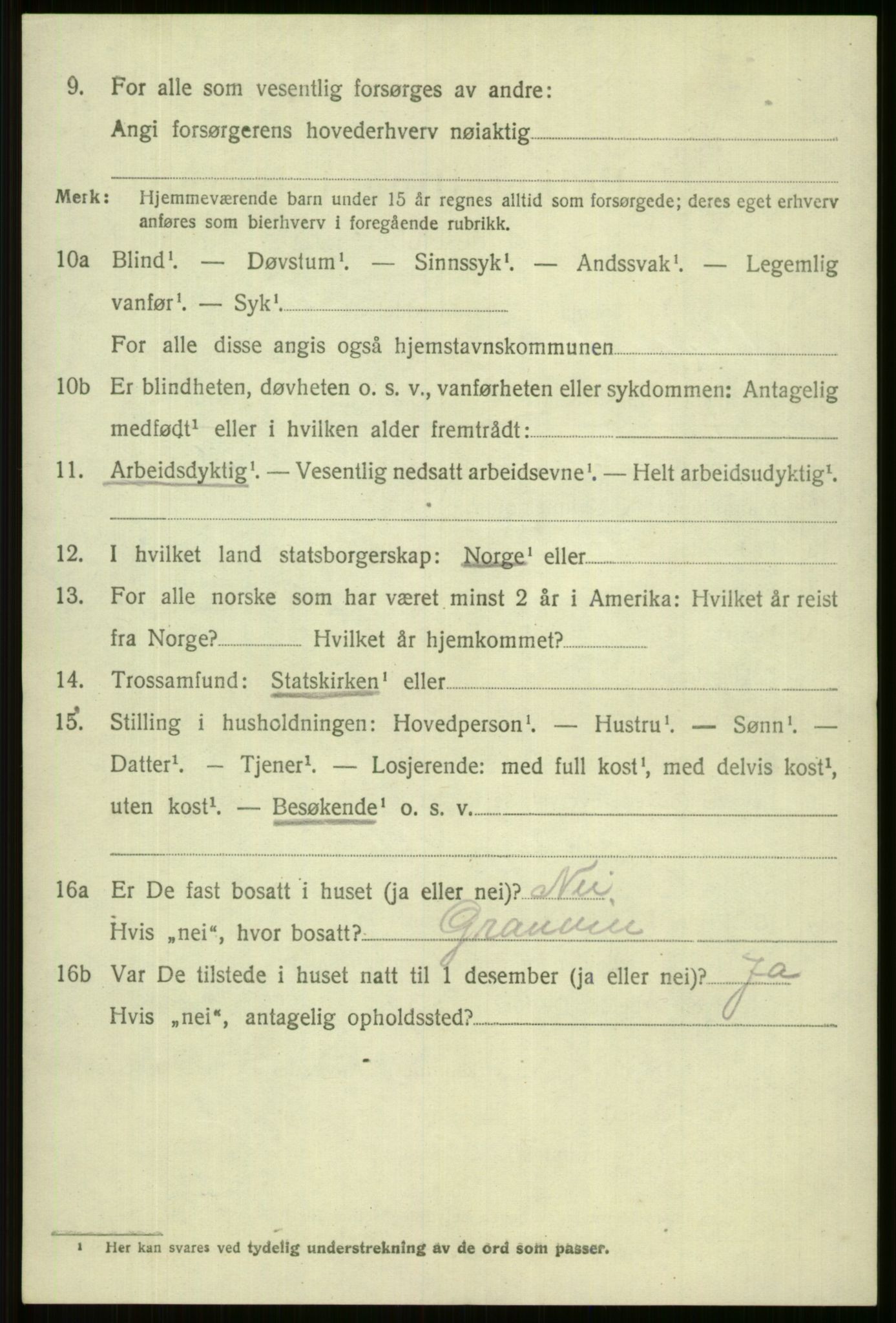 SAB, 1920 census for Vossestrand, 1920, p. 2817