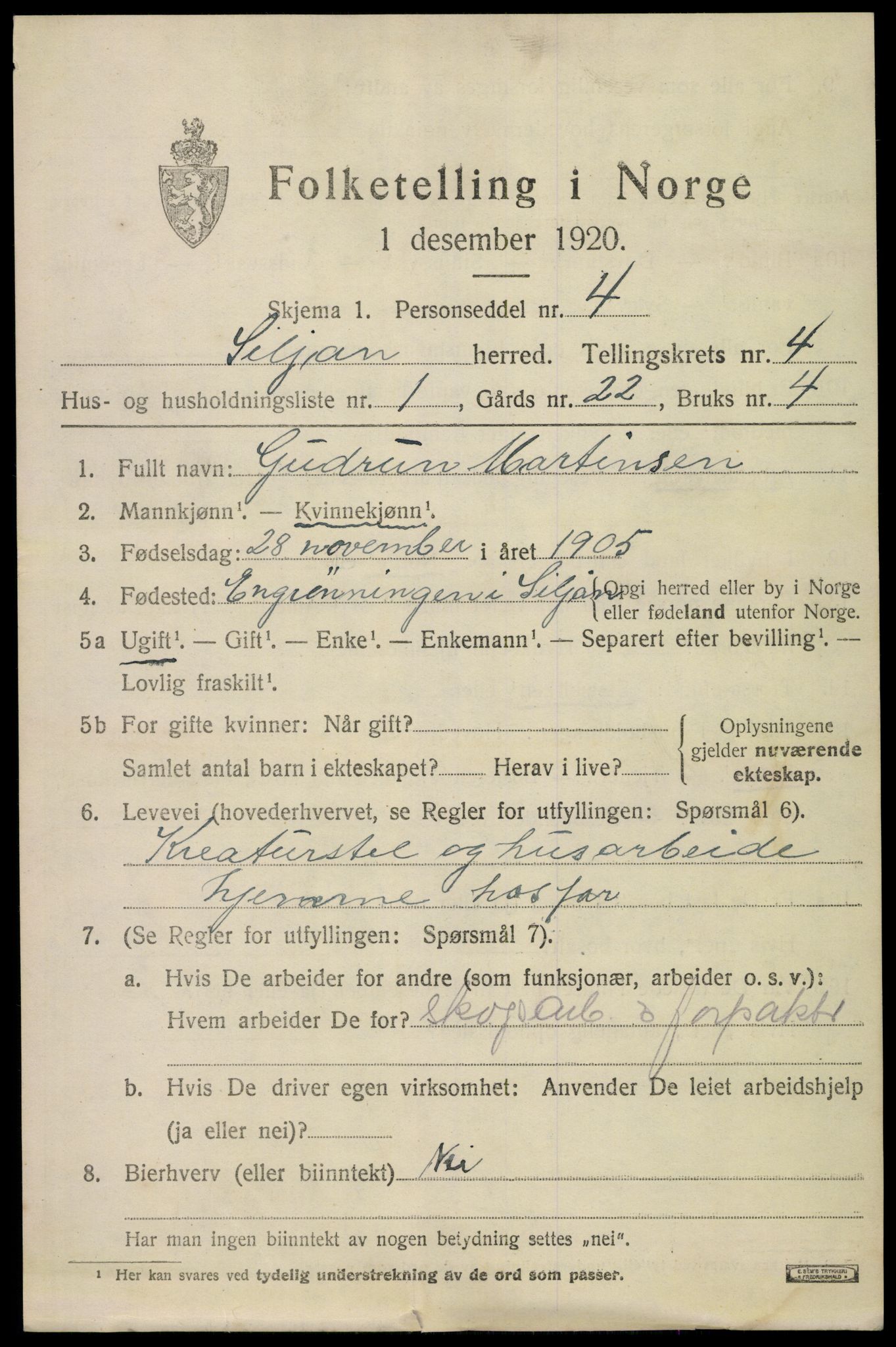 SAKO, 1920 census for Siljan, 1920, p. 1969