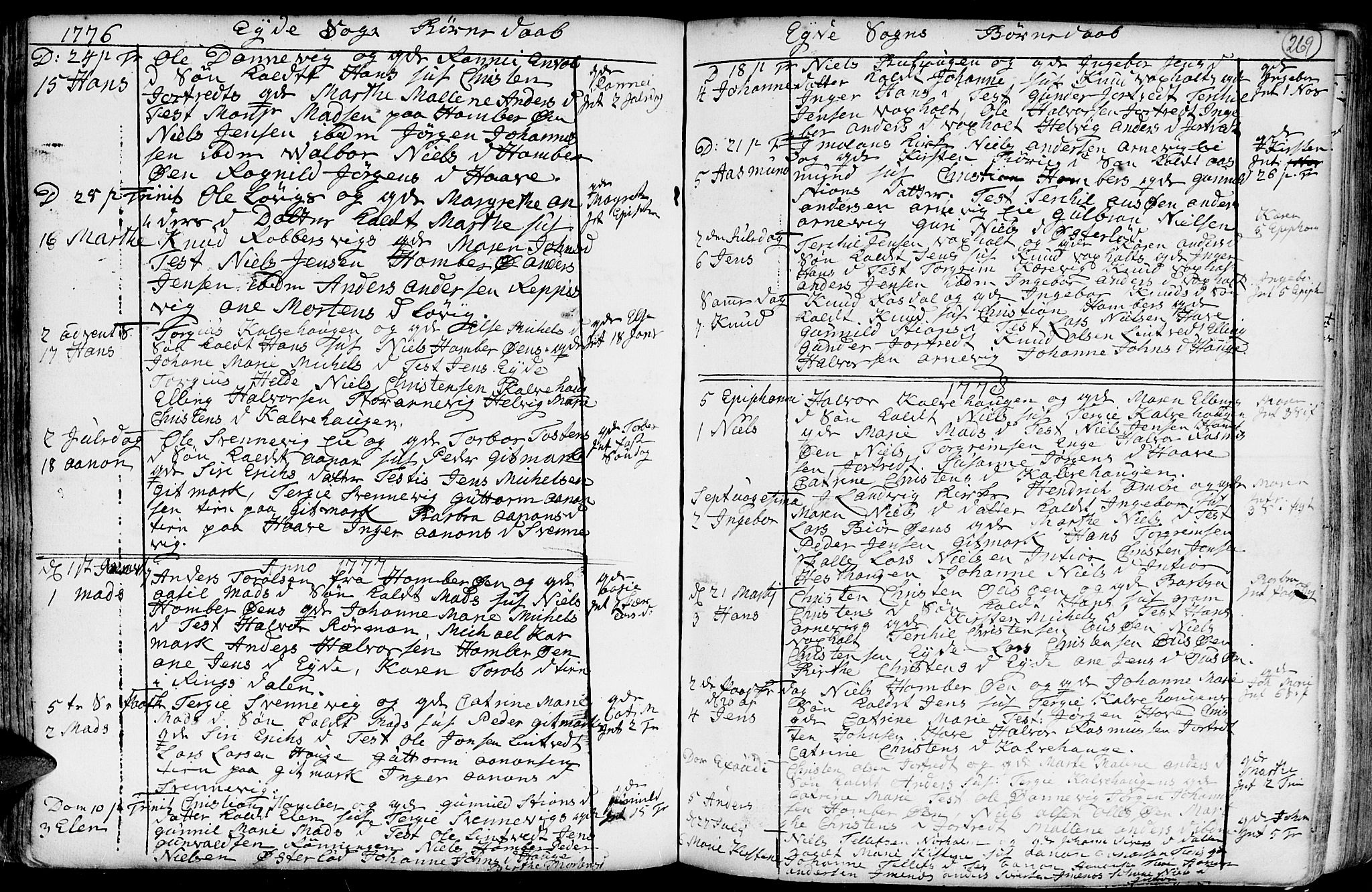 Hommedal sokneprestkontor, SAK/1111-0023/F/Fa/Fab/L0002: Parish register (official) no. A 2 /2, 1740-1823, p. 269
