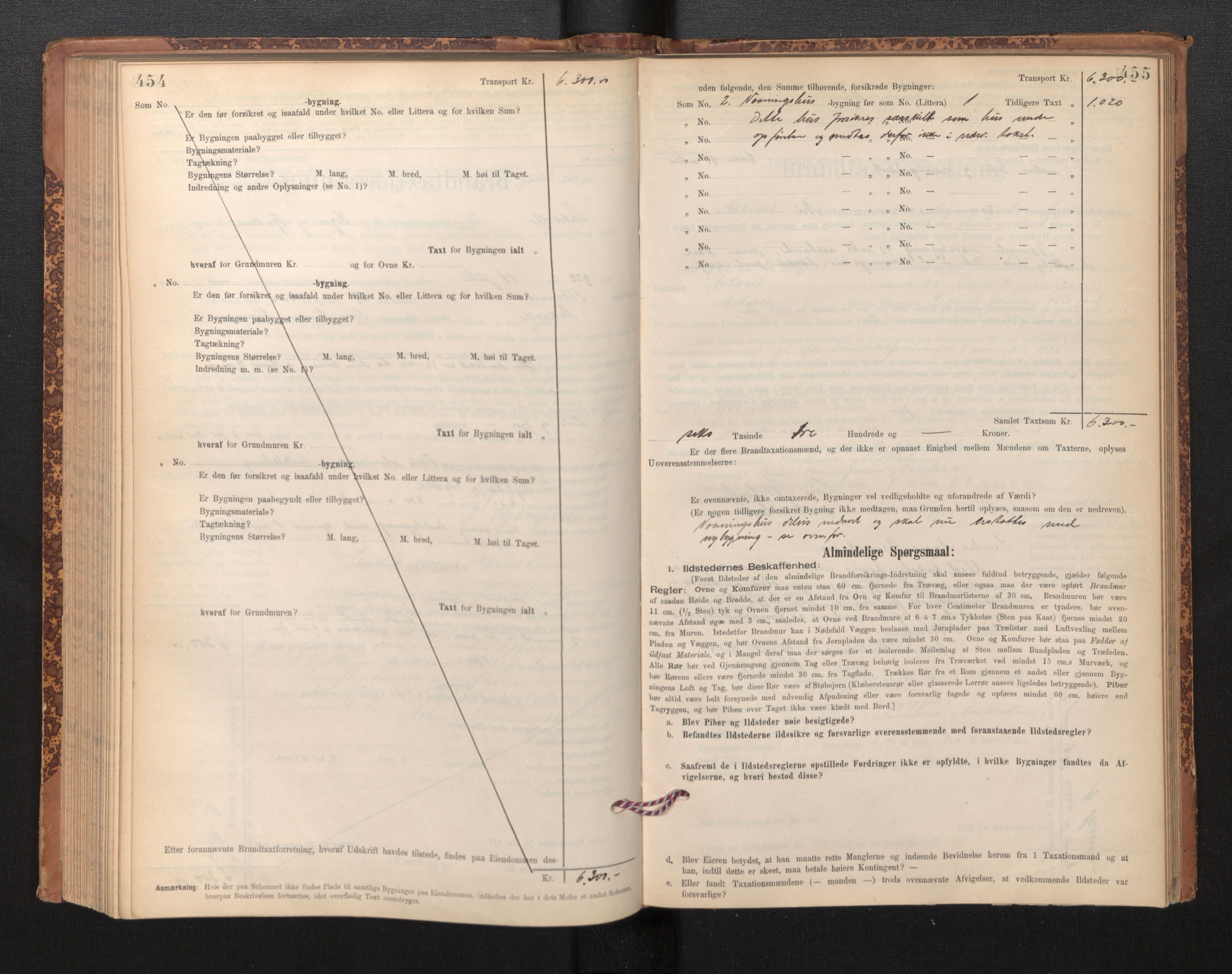 Lensmannen i Askvoll, AV/SAB-A-26301/0012/L0004: Branntakstprotokoll, skjematakst og liste over branntakstmenn, 1895-1932, p. 454-455