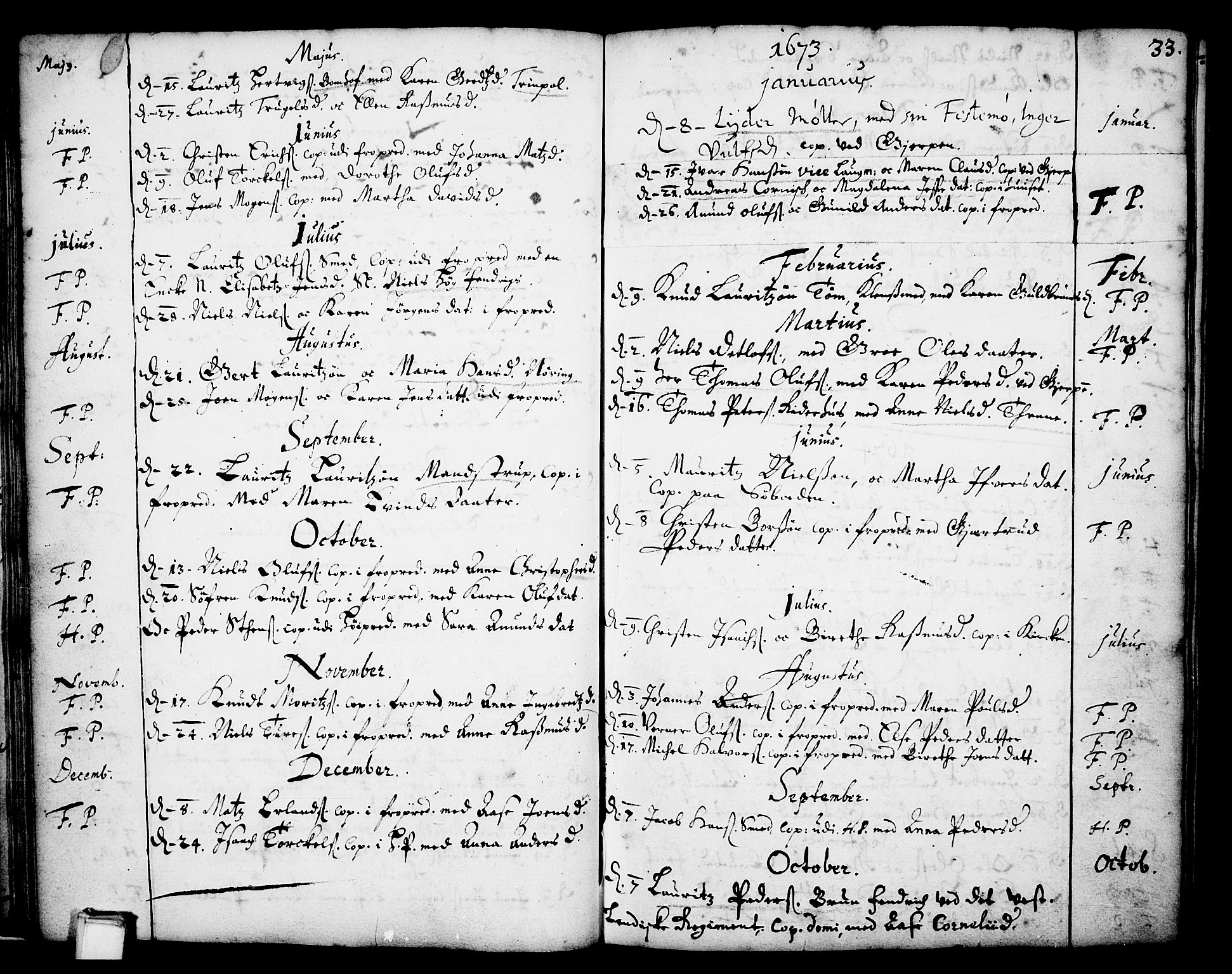 Skien kirkebøker, SAKO/A-302/F/Fa/L0001: Parish register (official) no. 1, 1659-1679, p. 33