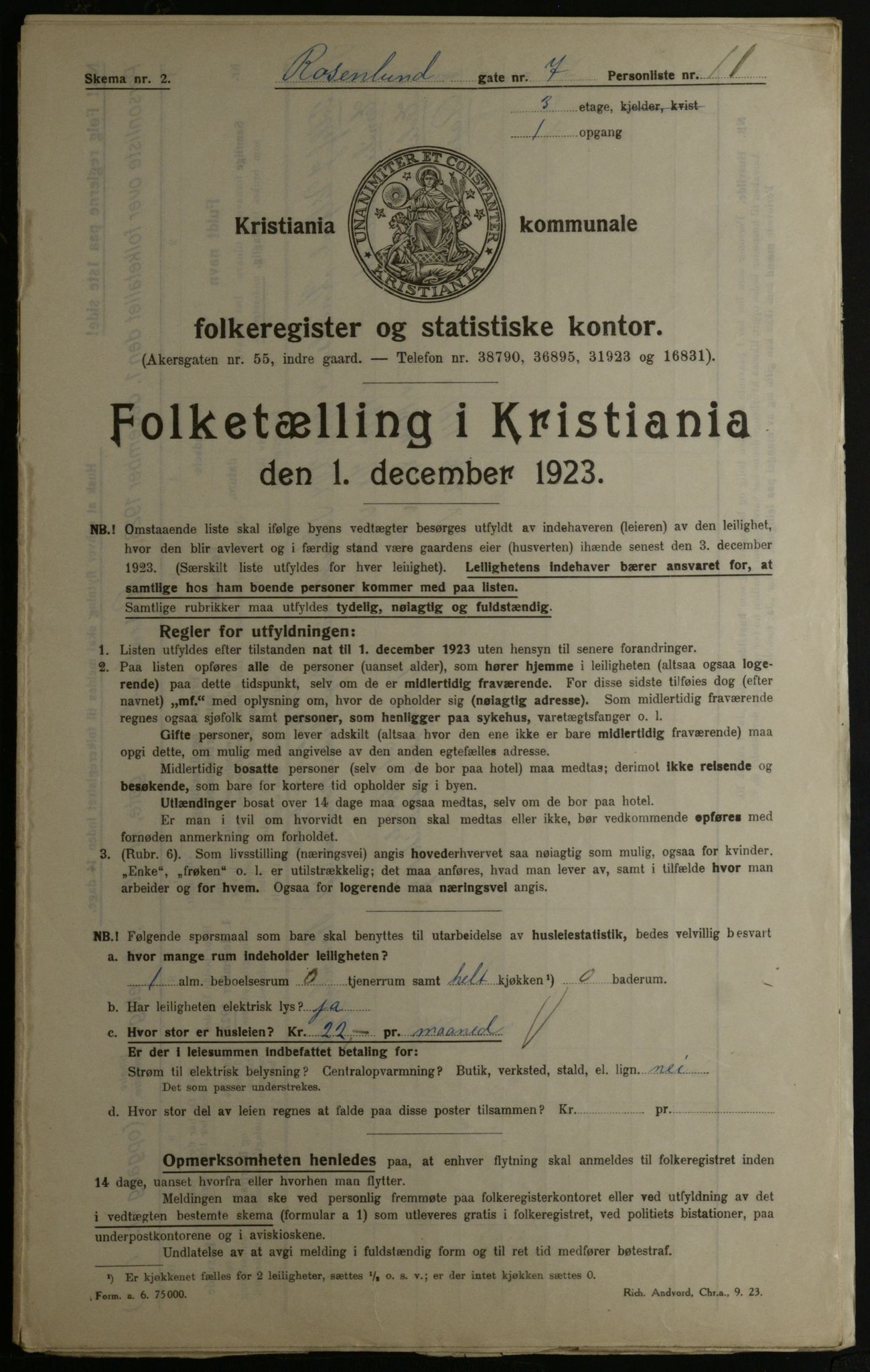 OBA, Municipal Census 1923 for Kristiania, 1923, p. 92863