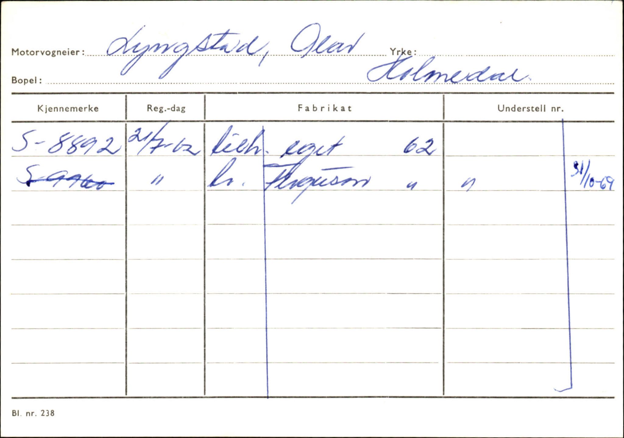 Statens vegvesen, Sogn og Fjordane vegkontor, AV/SAB-A-5301/4/F/L0125: Eigarregister Sogndal V-Å. Aurland A-Å. Fjaler A-N, 1945-1975, p. 2504