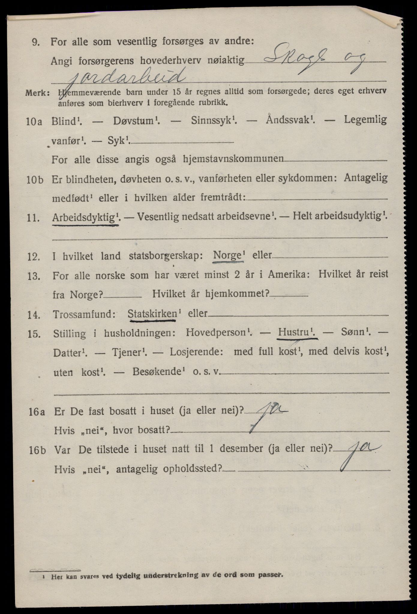 SAKO, 1920 census for Fyresdal, 1920, p. 2316