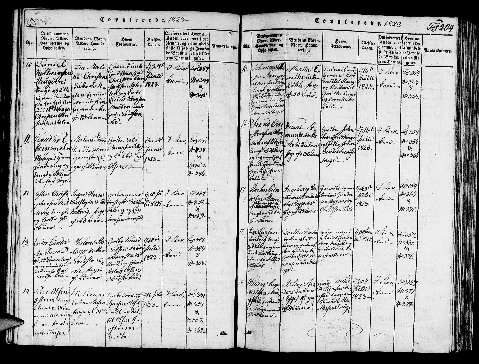 Avaldsnes sokneprestkontor, SAST/A -101851/H/Ha/Haa/L0004: Parish register (official) no. A 4, 1816-1825, p. 204