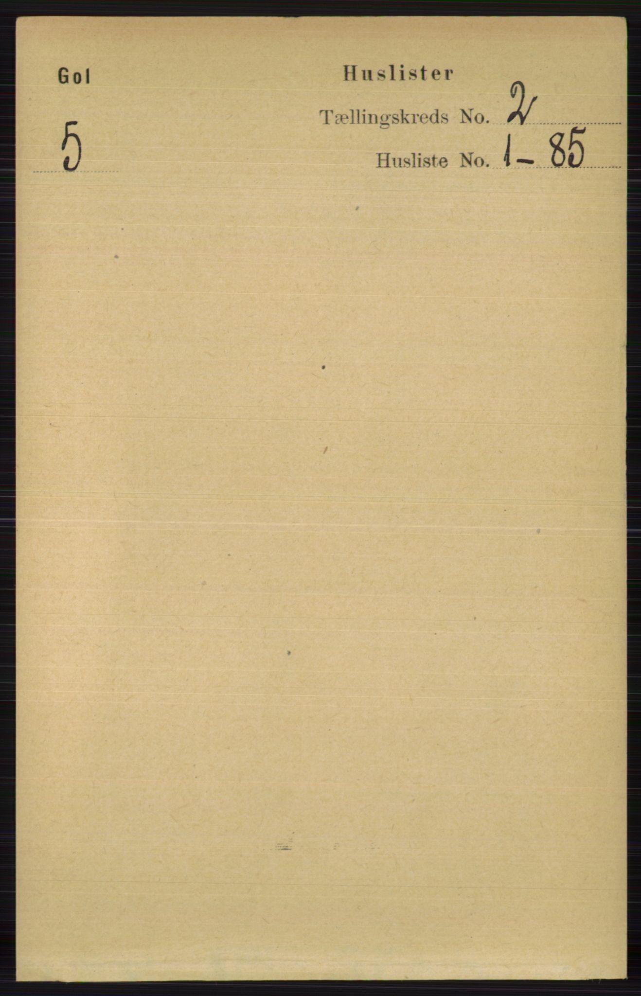 RA, 1891 census for 0617 Gol og Hemsedal, 1891, p. 624