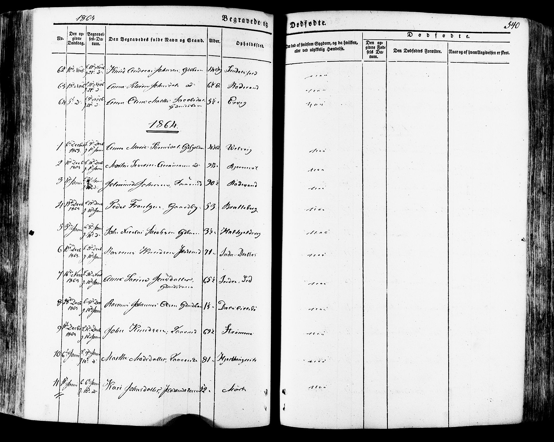 Ministerialprotokoller, klokkerbøker og fødselsregistre - Møre og Romsdal, SAT/A-1454/511/L0140: Parish register (official) no. 511A07, 1851-1878, p. 540