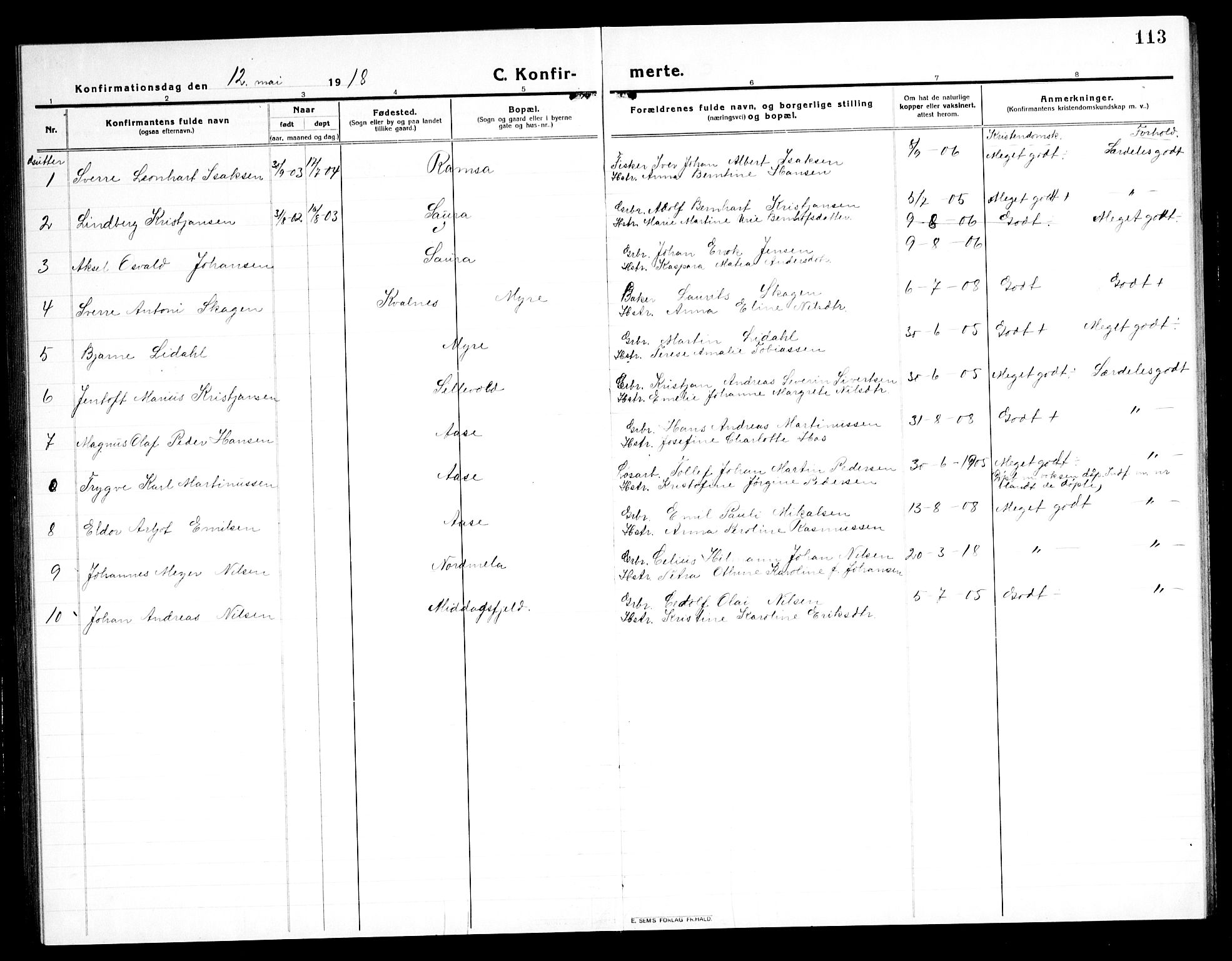 Ministerialprotokoller, klokkerbøker og fødselsregistre - Nordland, AV/SAT-A-1459/897/L1415: Parish register (copy) no. 897C05, 1916-1945, p. 113