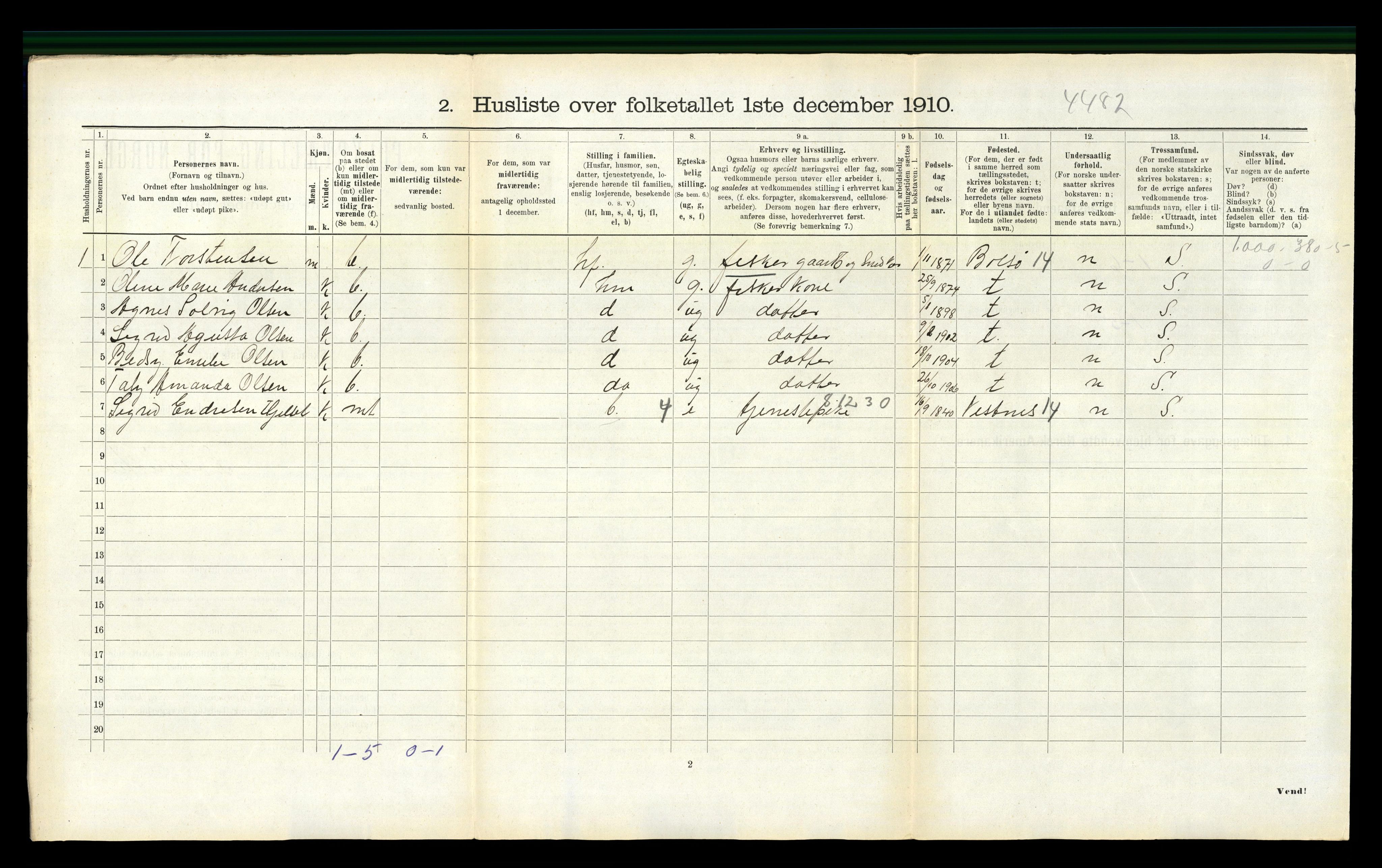 RA, 1910 census for Bud, 1910, p. 646