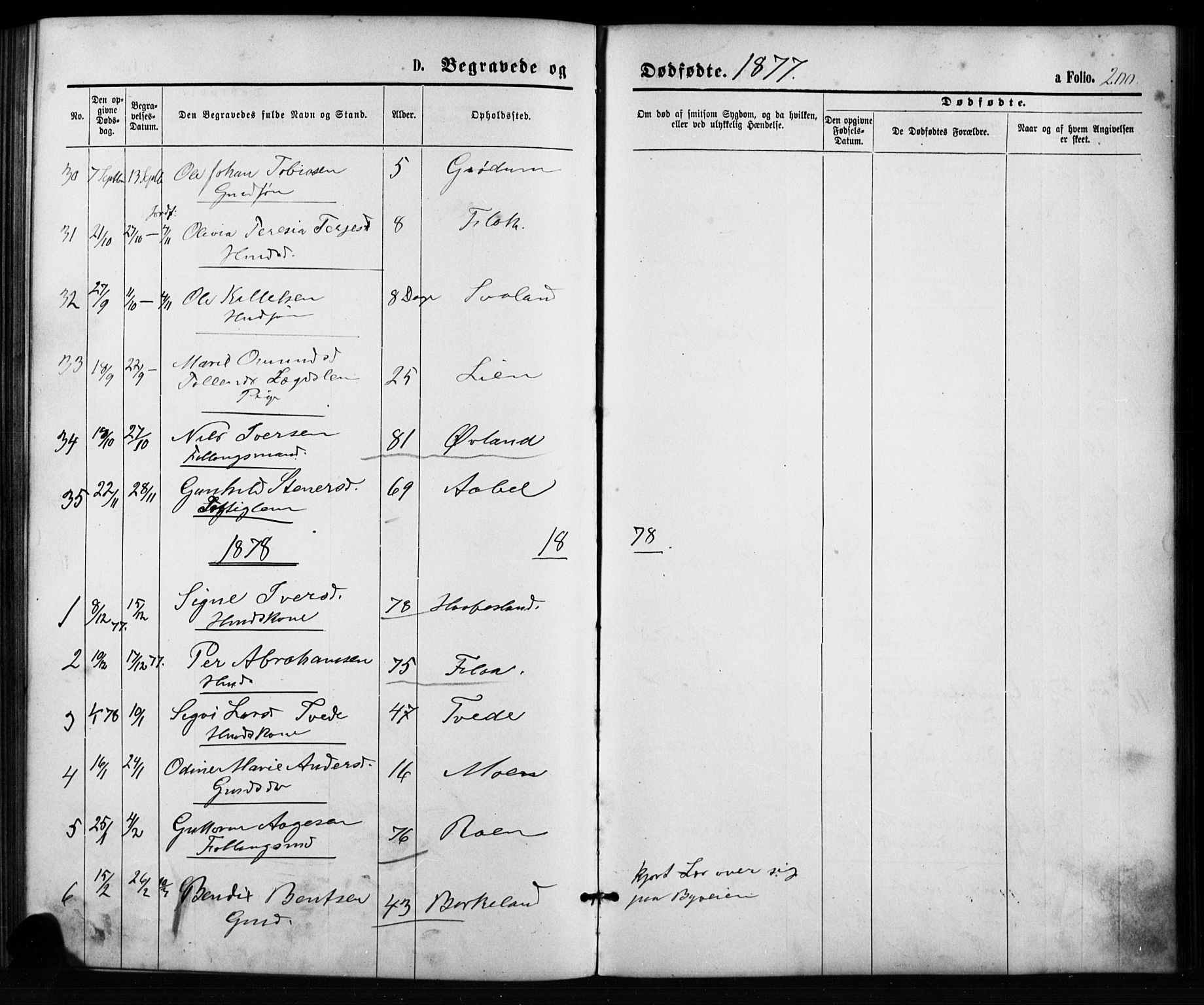 Birkenes sokneprestkontor, SAK/1111-0004/F/Fb/L0003: Parish register (copy) no. B 3, 1876-1892, p. 200