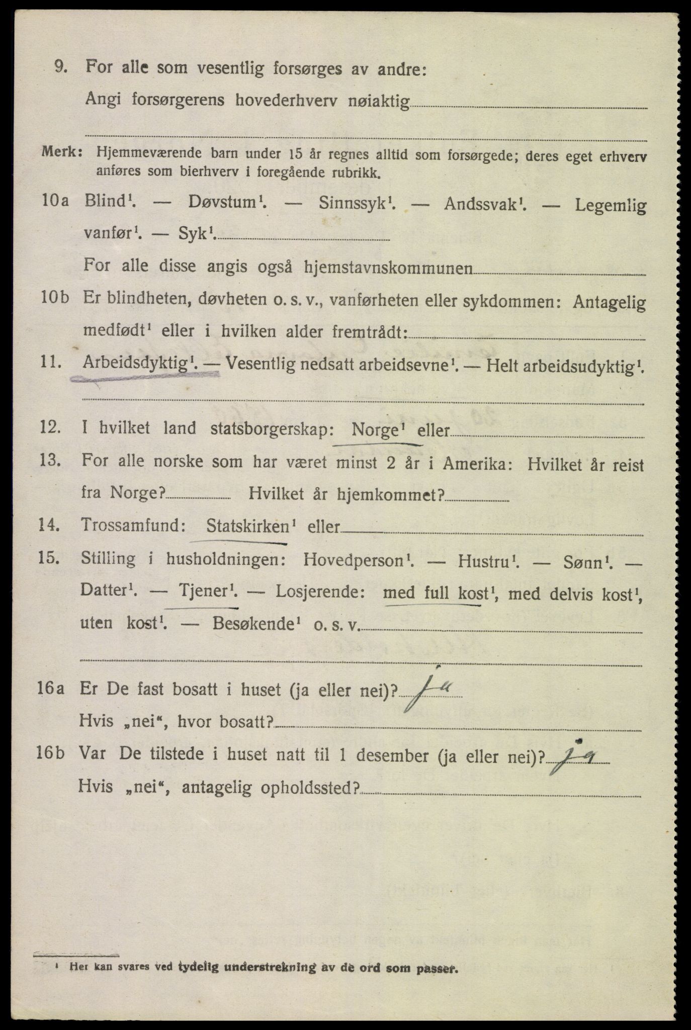 SAK, 1920 census for Spangereid, 1920, p. 2862