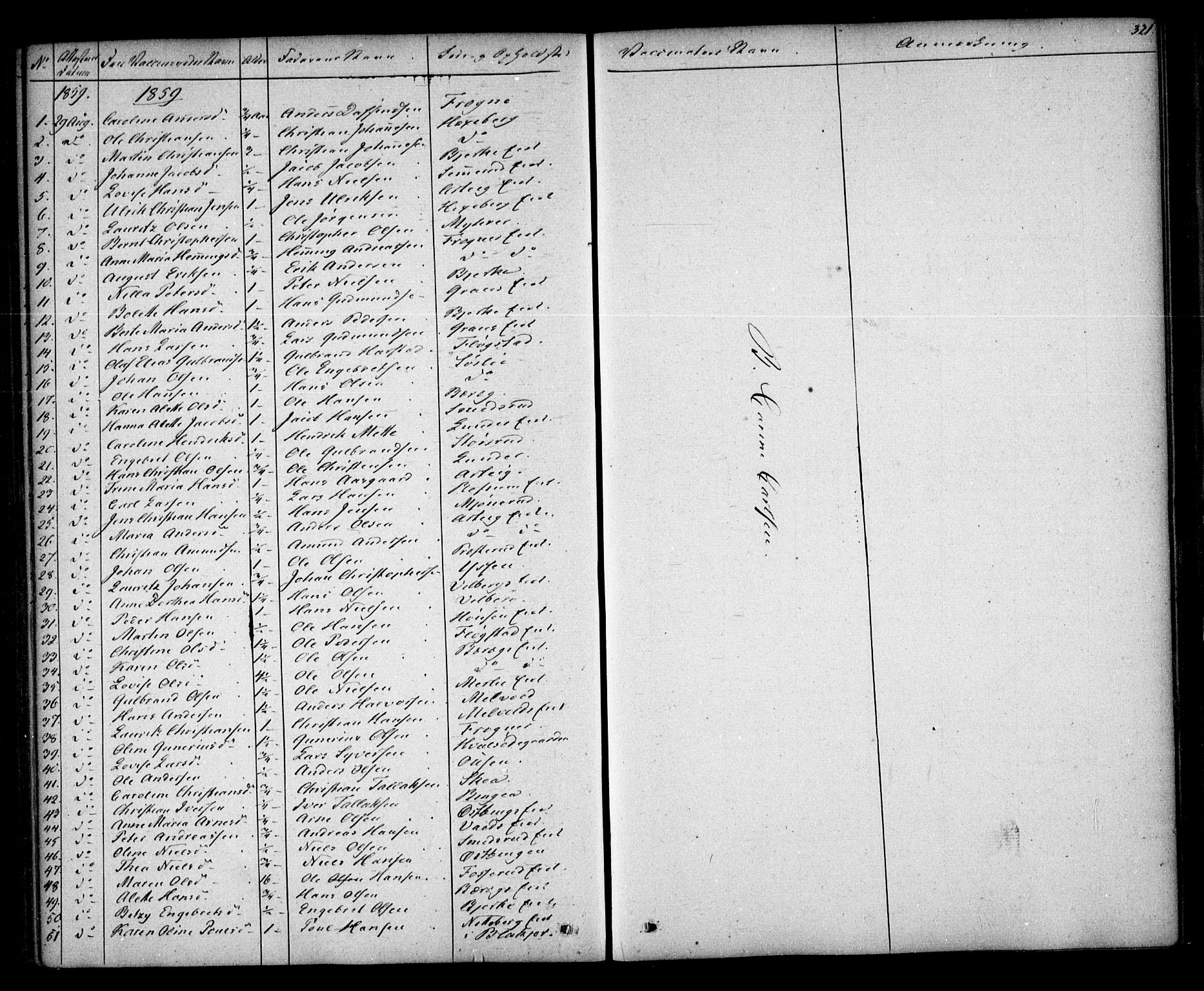 Sørum prestekontor Kirkebøker, AV/SAO-A-10303/F/Fa/L0005: Parish register (official) no. I 5, 1846-1863, p. 321