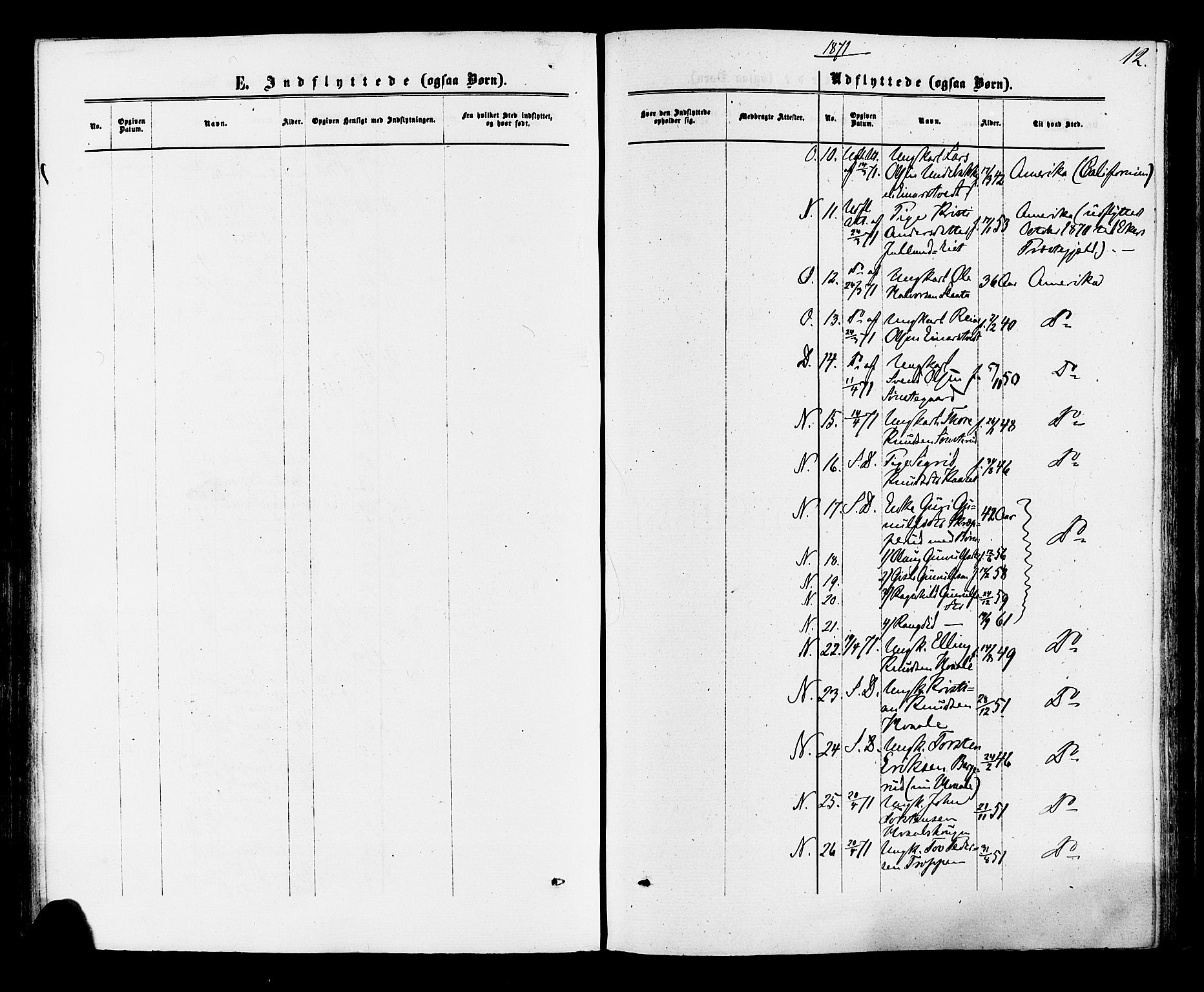 Nore kirkebøker, SAKO/A-238/F/Fa/L0004: Parish register (official) no. I 4, 1867-1877, p. 12
