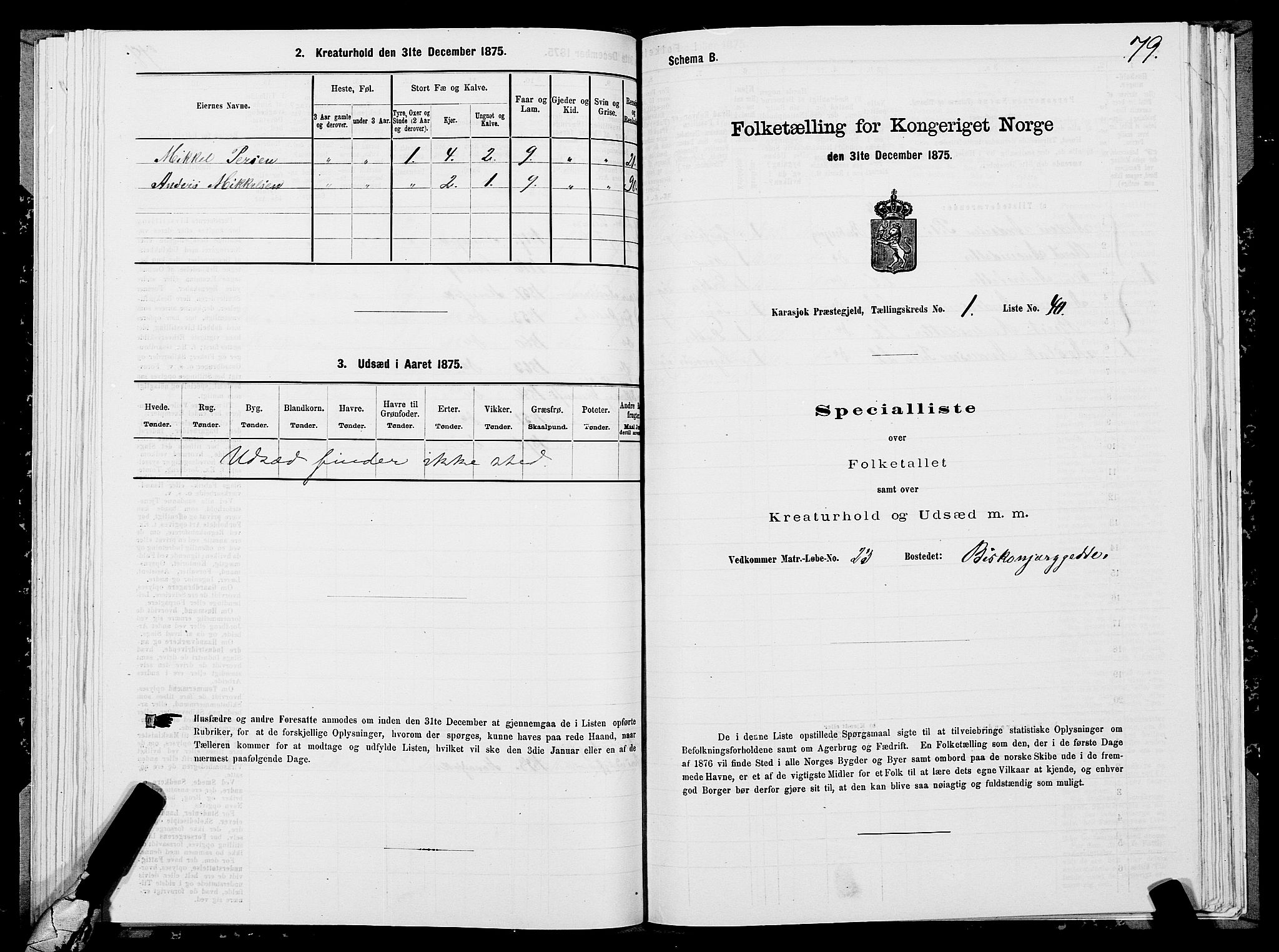 SATØ, 1875 census for 2021P Karasjok, 1875, p. 1079