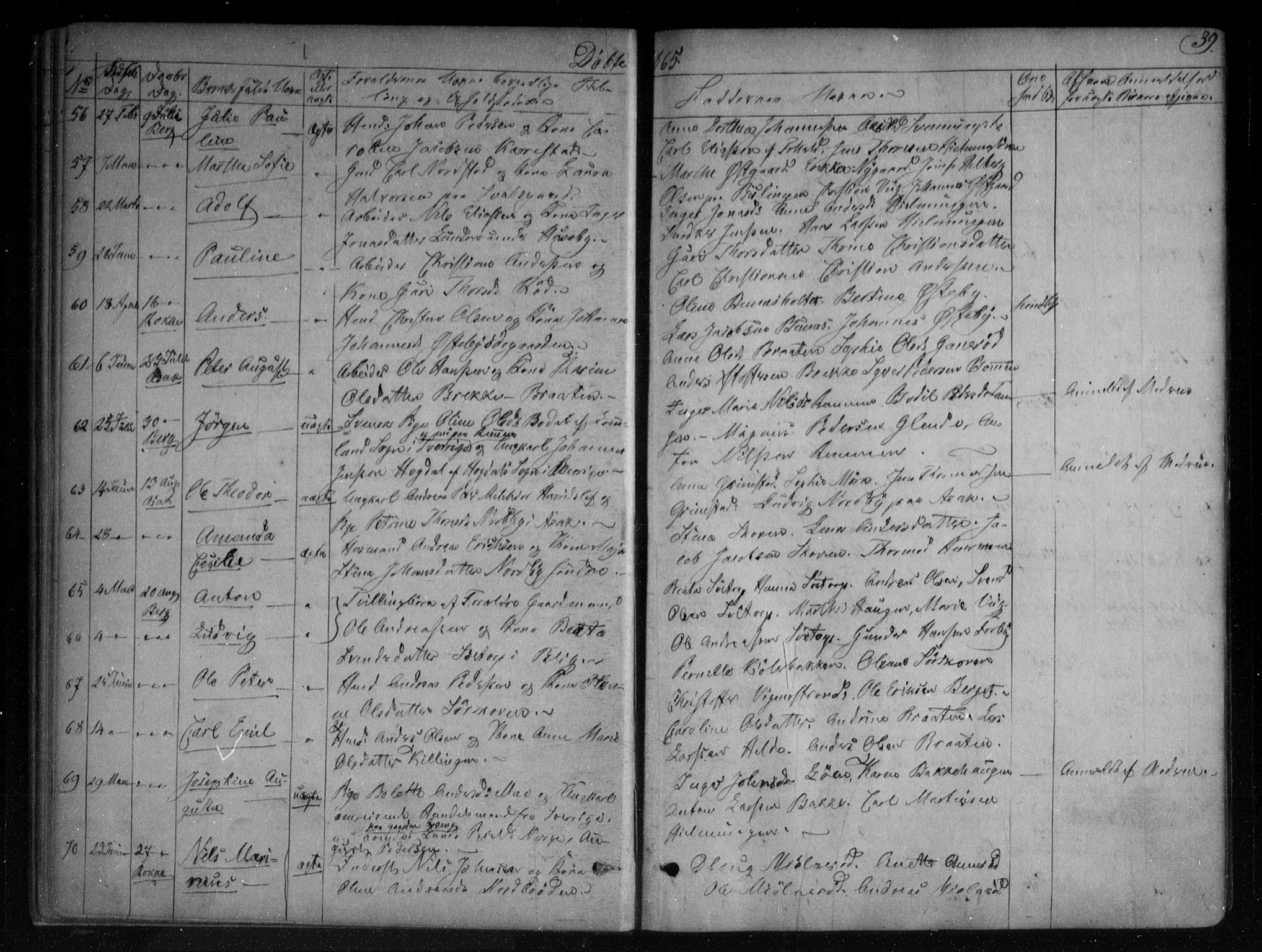 Berg prestekontor Kirkebøker, AV/SAO-A-10902/F/Fa/L0005: Parish register (official) no. I 5, 1861-1877, p. 39