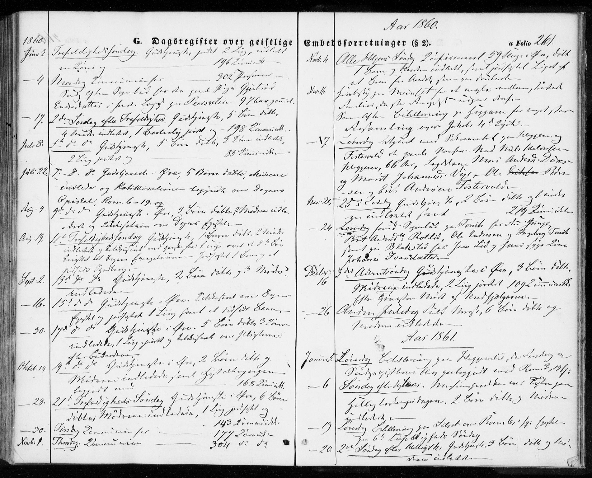Ministerialprotokoller, klokkerbøker og fødselsregistre - Møre og Romsdal, SAT/A-1454/584/L0965: Parish register (official) no. 584A05, 1857-1868, p. 261